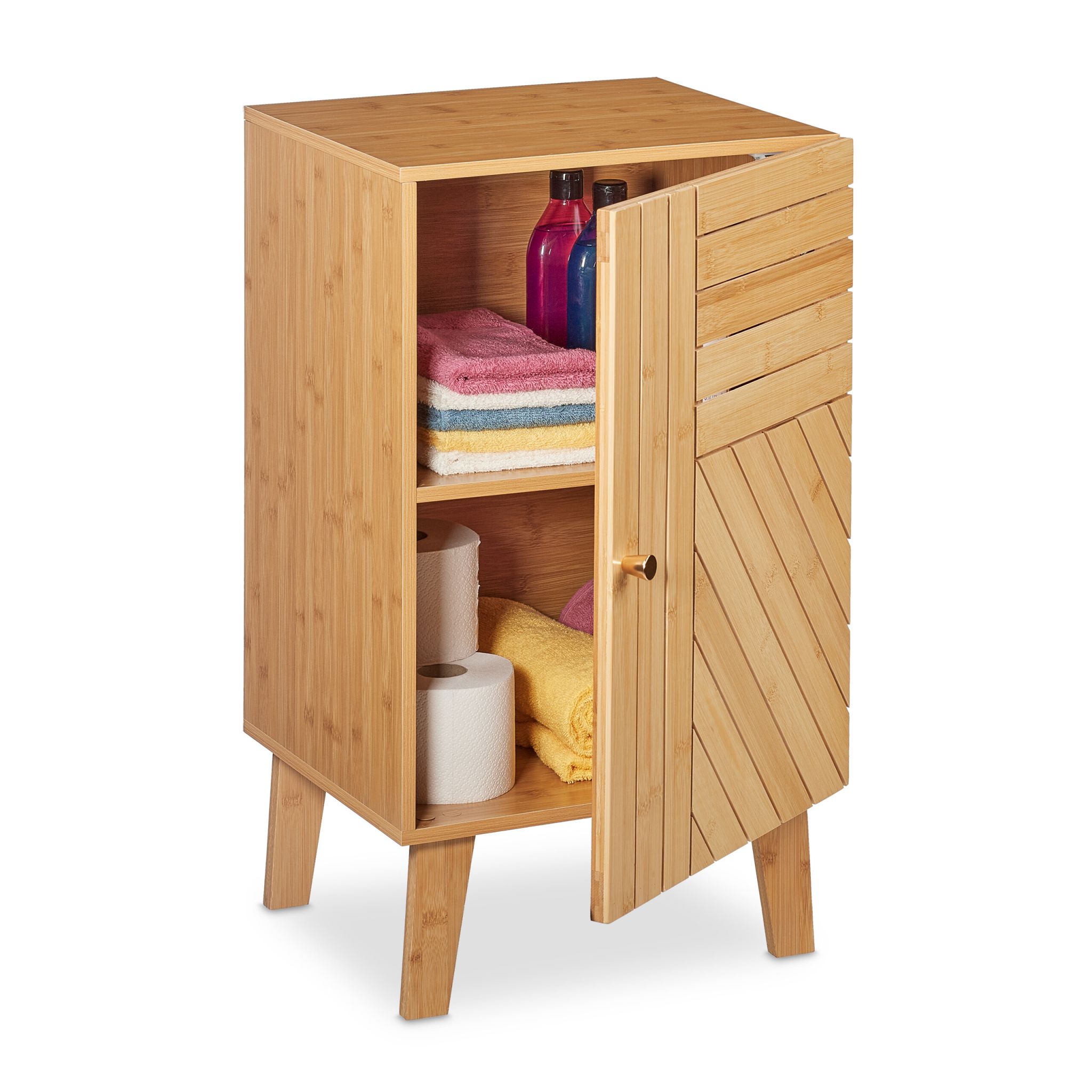 Badschrank Bambus Gold-Hellbraun