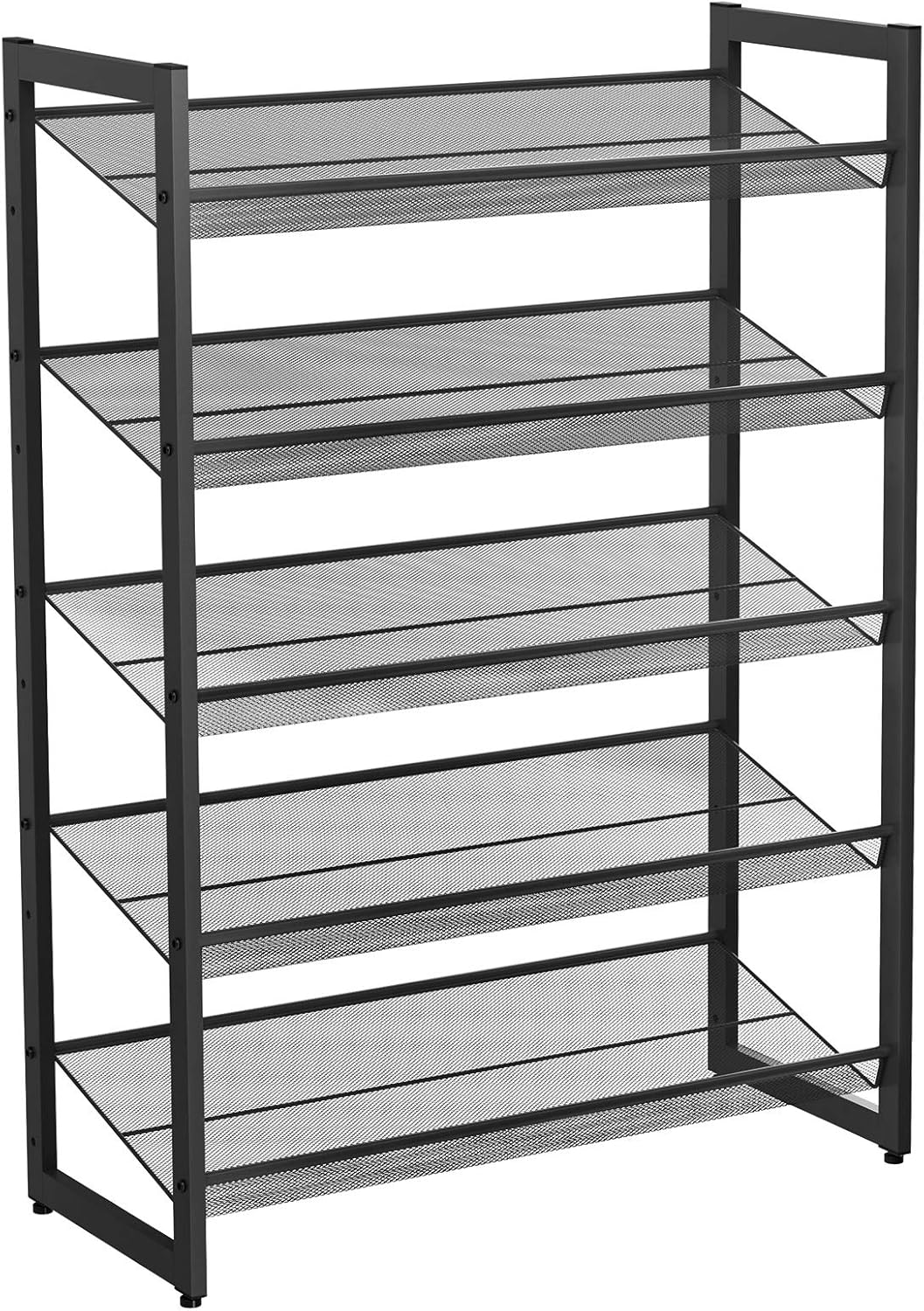 Schuhregal Metallgewebe 5 Ebenen Schwarz