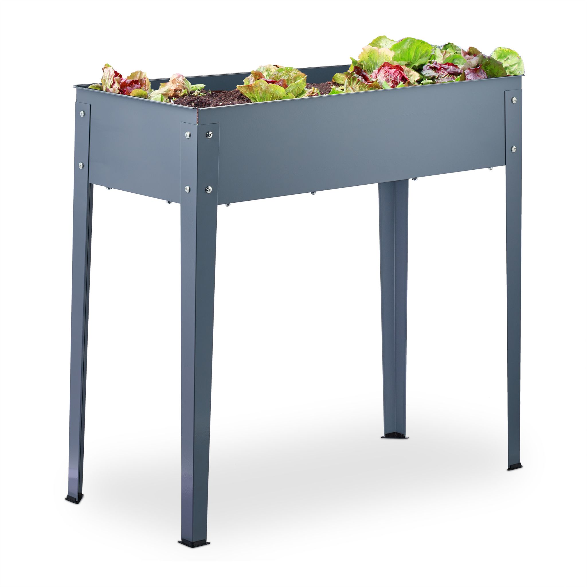 Hochbeet Metall schmal Grau