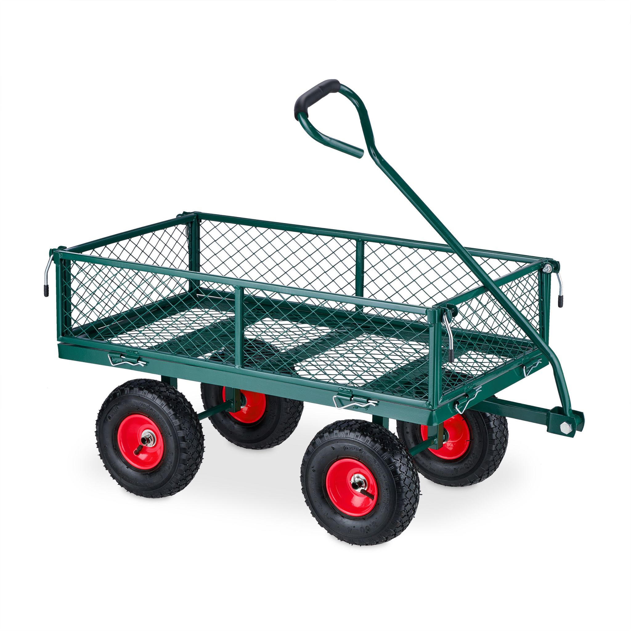 Handwagen Dunkelgrün-Rot-Schwarz