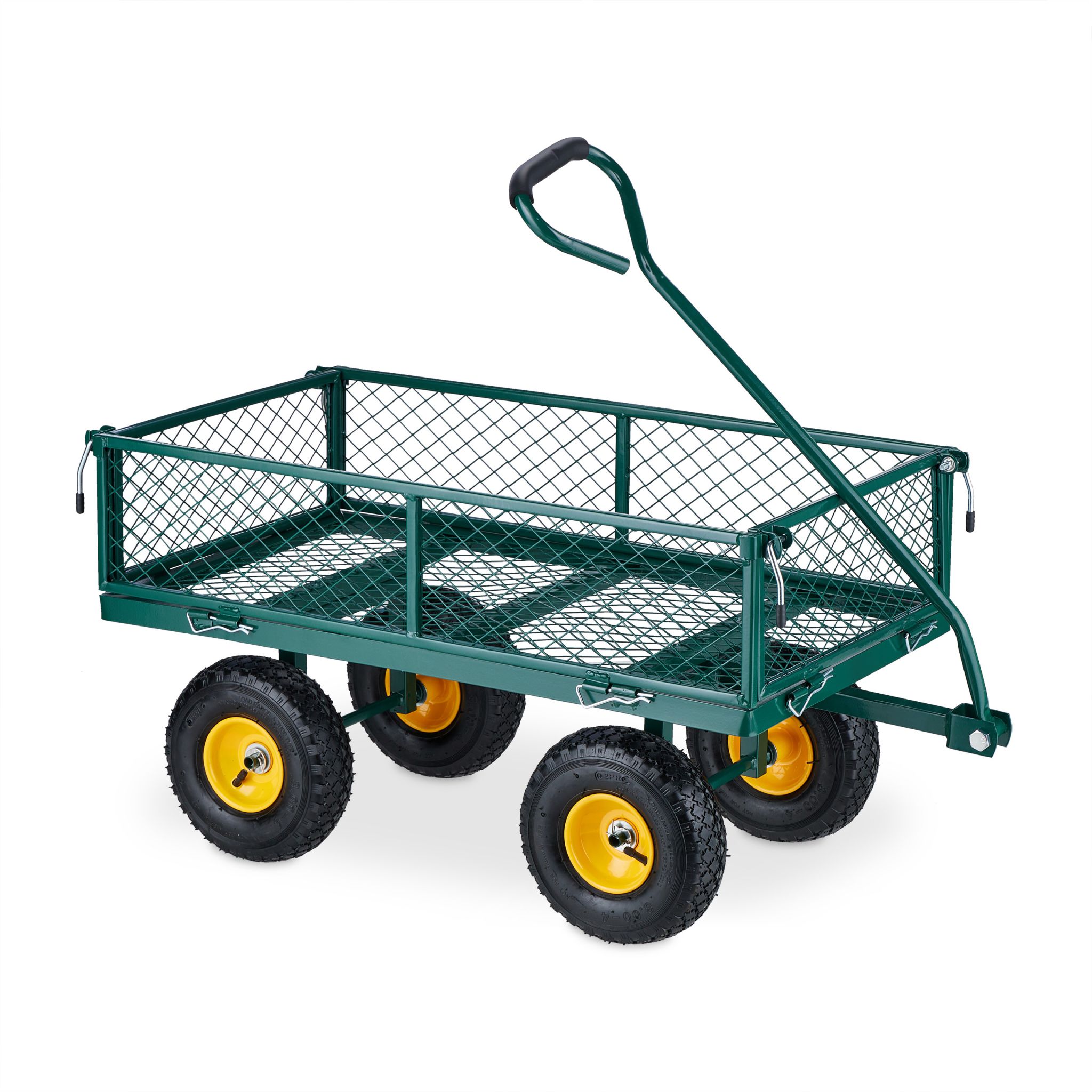 Handwagen Dunkelgrün-Gelb-Schwarz