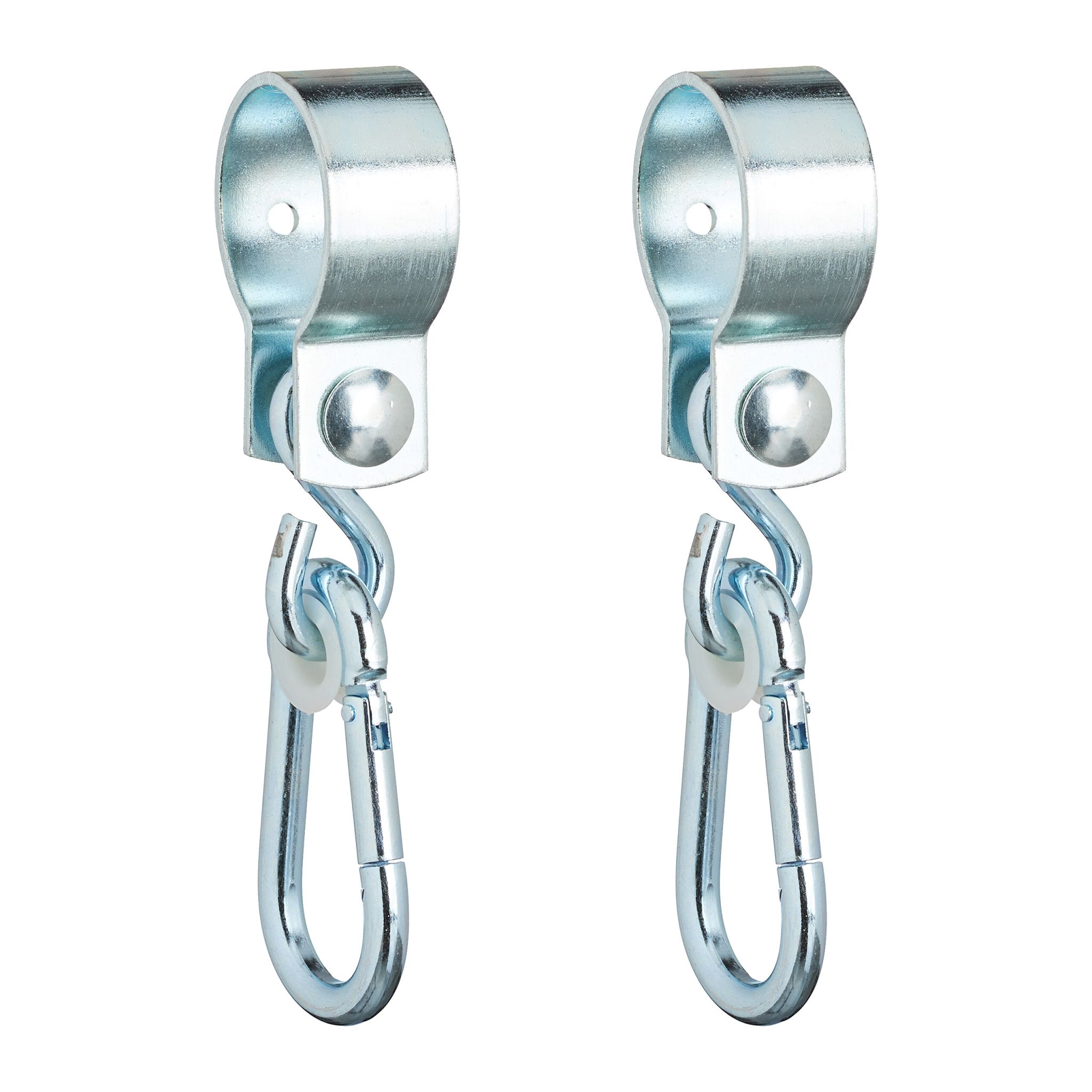 Schaukelhaken mit Karabinern 2er-Set Weiss-Silber