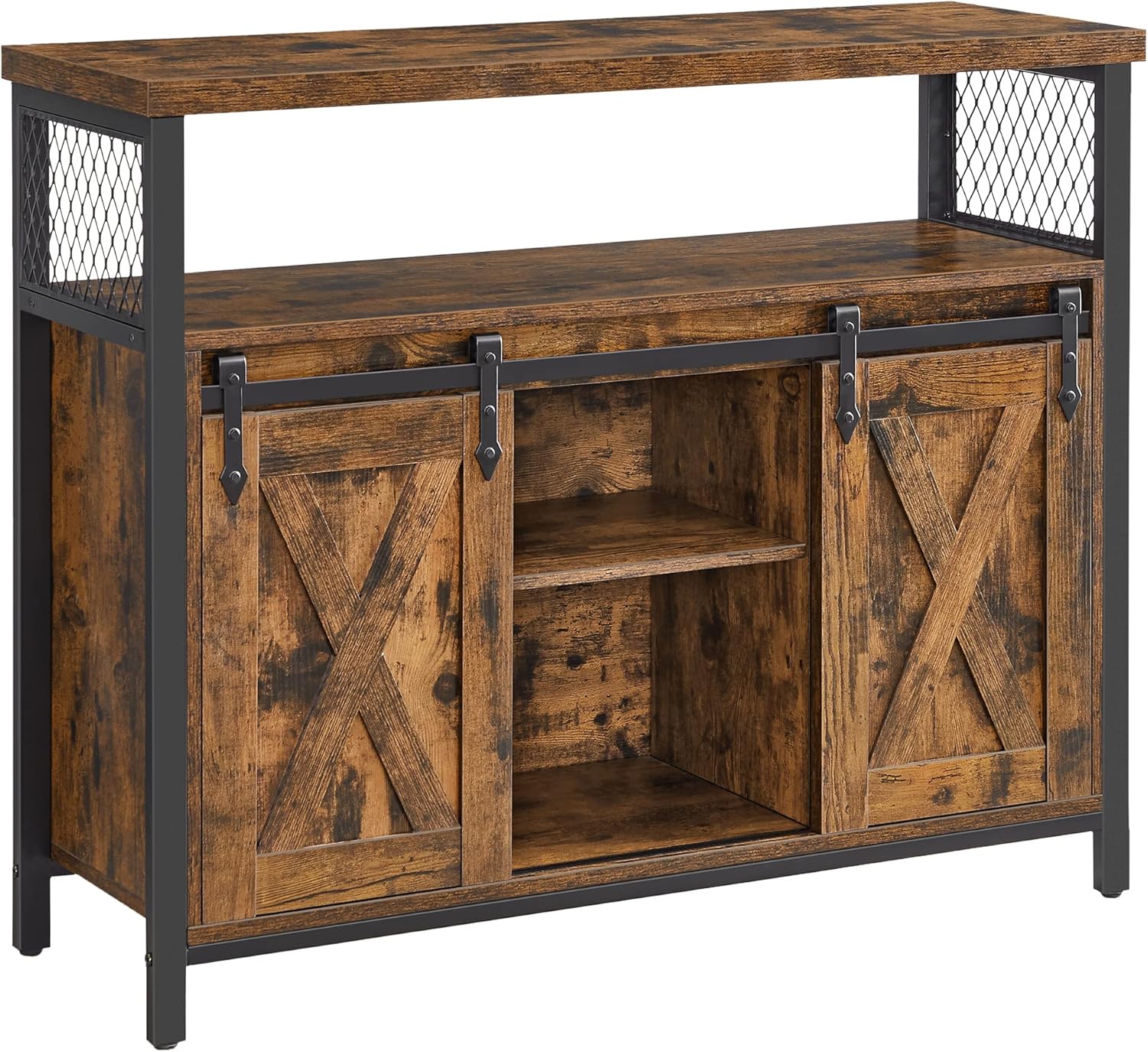 Sideboard Landhausstil Schiebetüren Verstellbare Ablagen Vintagebraun