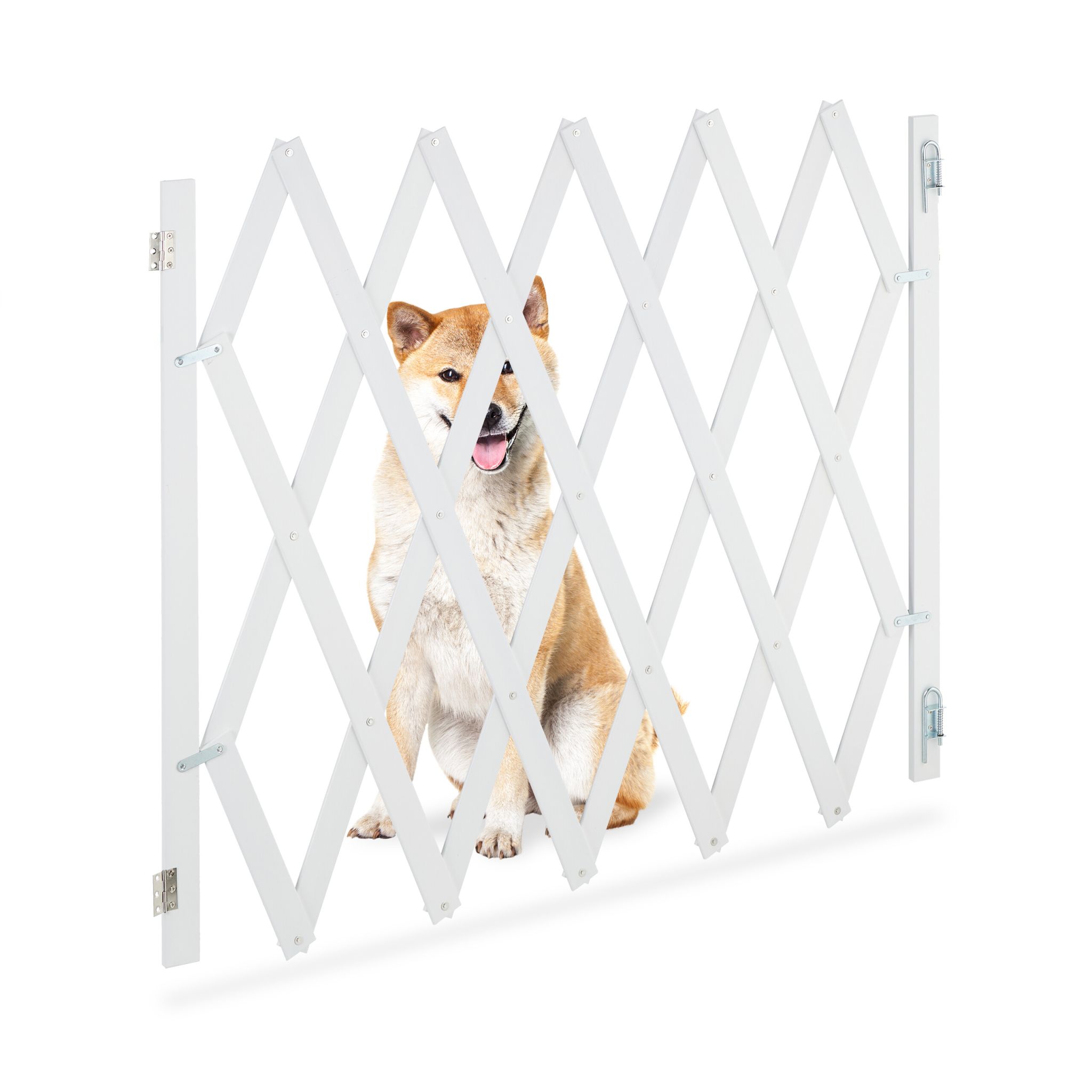 Ausziehbares Hundeabsperrgitter in Weiss Weiss