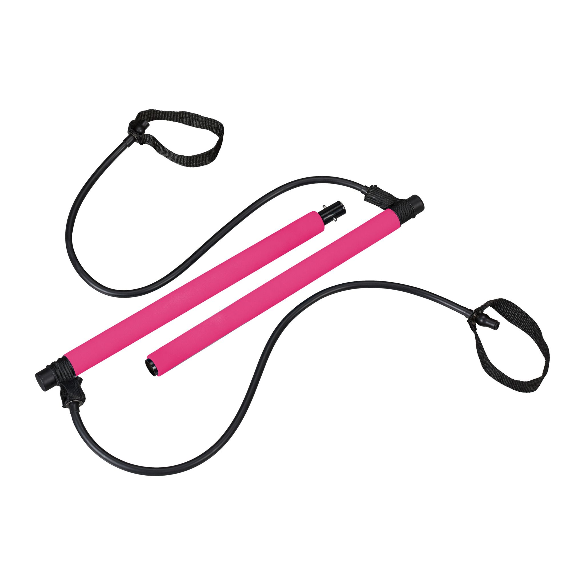 Pilates Stange mit Widerstandsbändern Pink-Schwarz