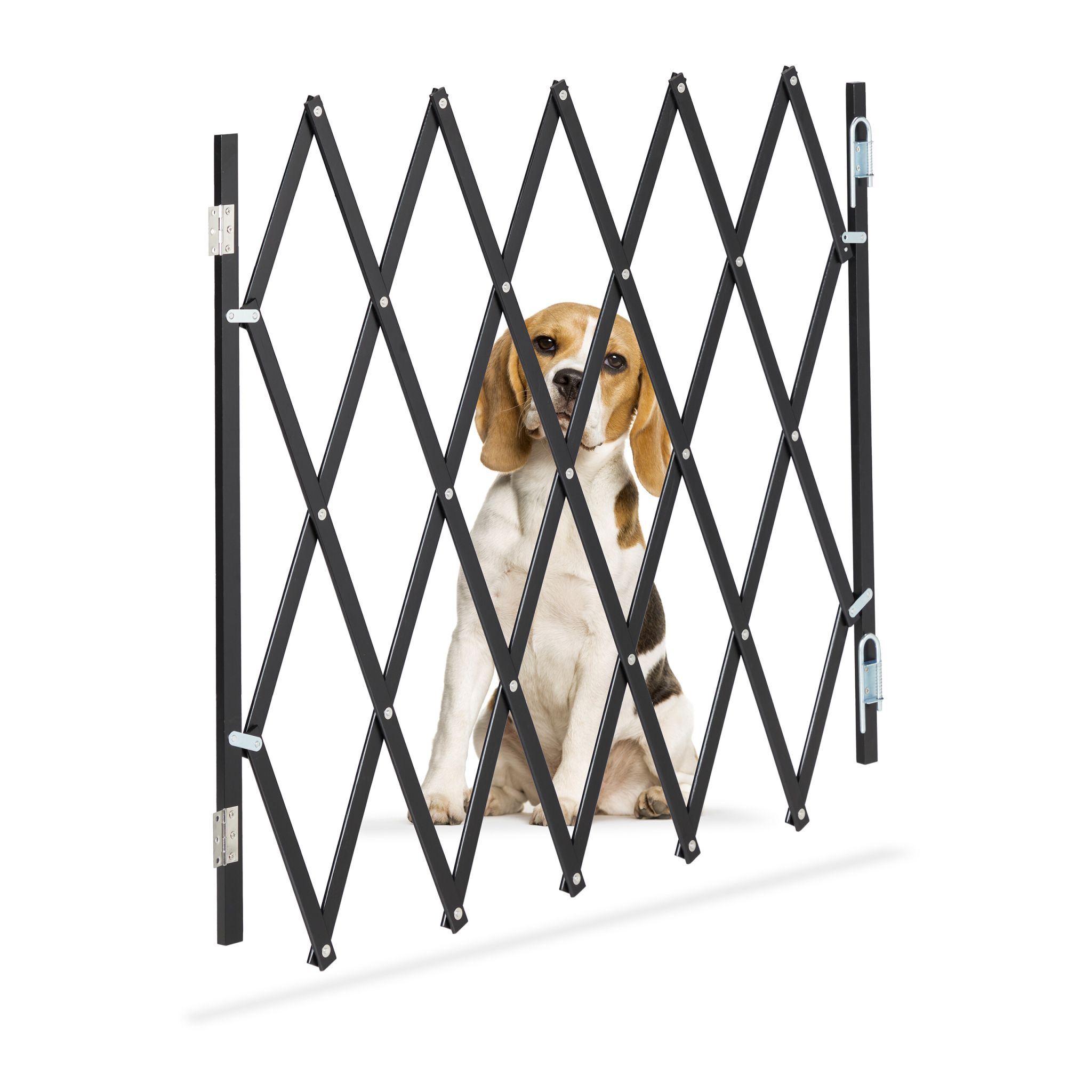 Ausziehbares Hundeabsperrgitter schwarz Schwarz