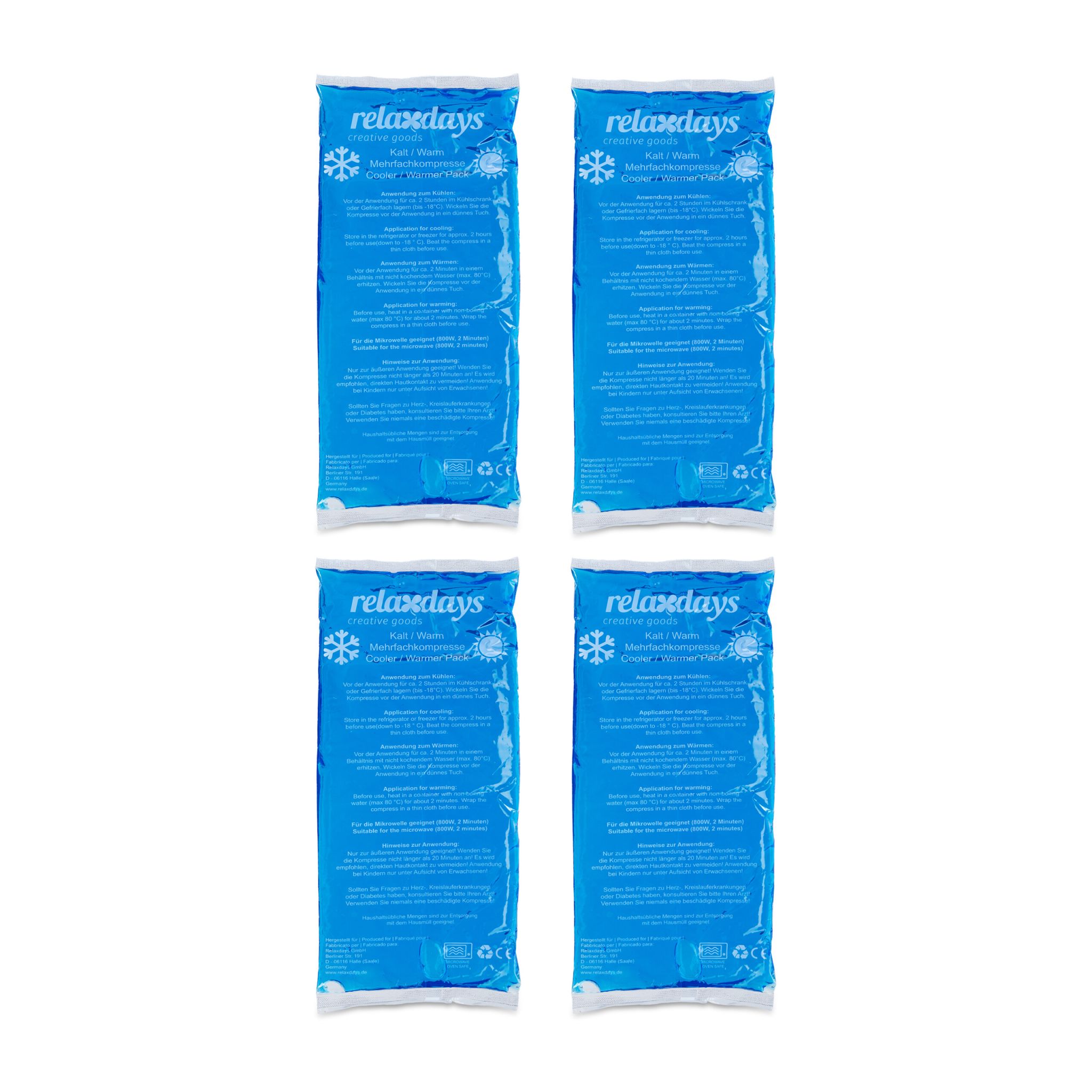 Kühlpads rechteckig 4er-Set Weiss-Blau