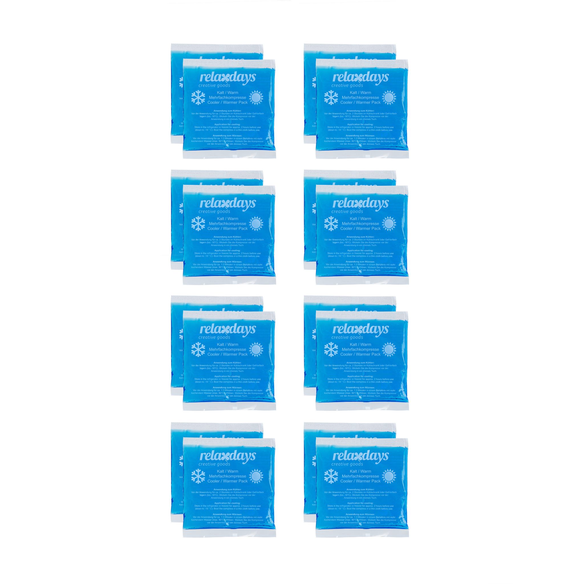 Kühlpads rechteckig 16er-Set Weiss-Blau