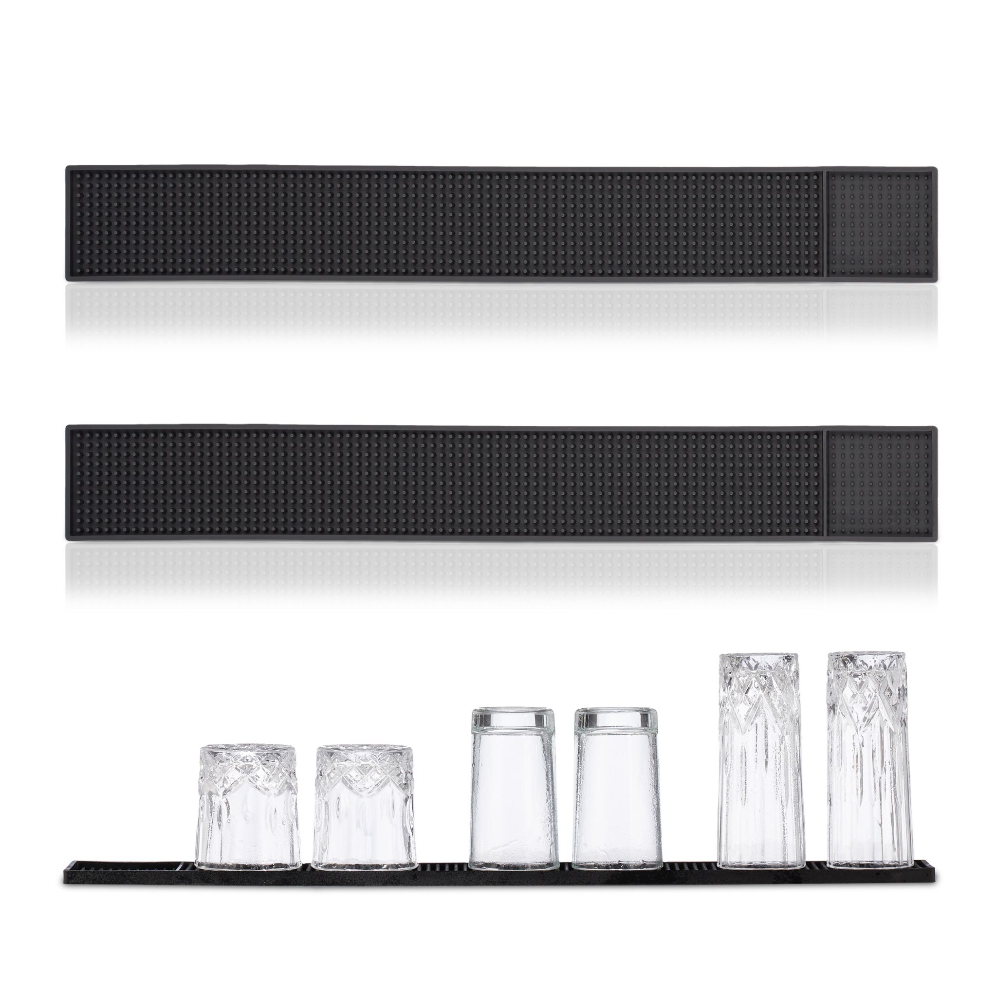 Barmatte 60x8cm 2er-Set Schwarz
