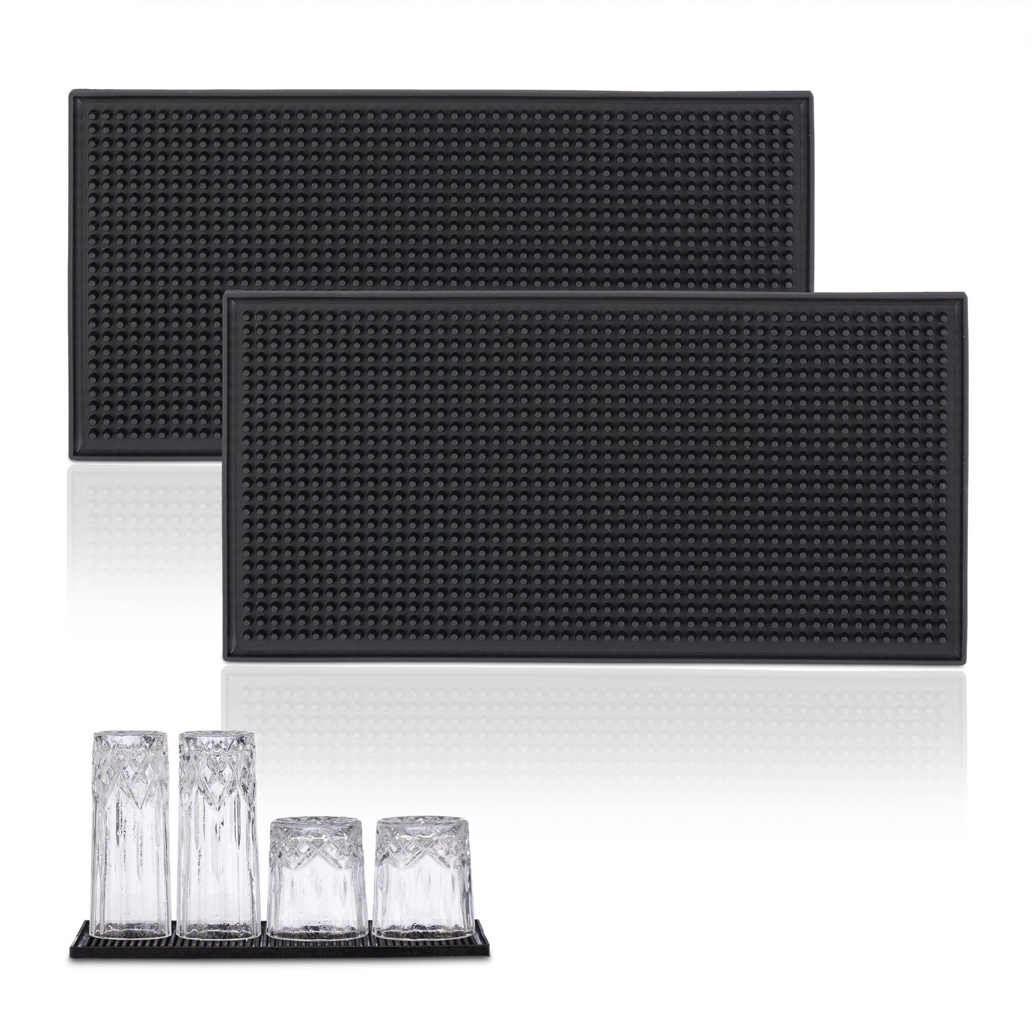 Barmatte 30x15cm 2er-Set Schwarz