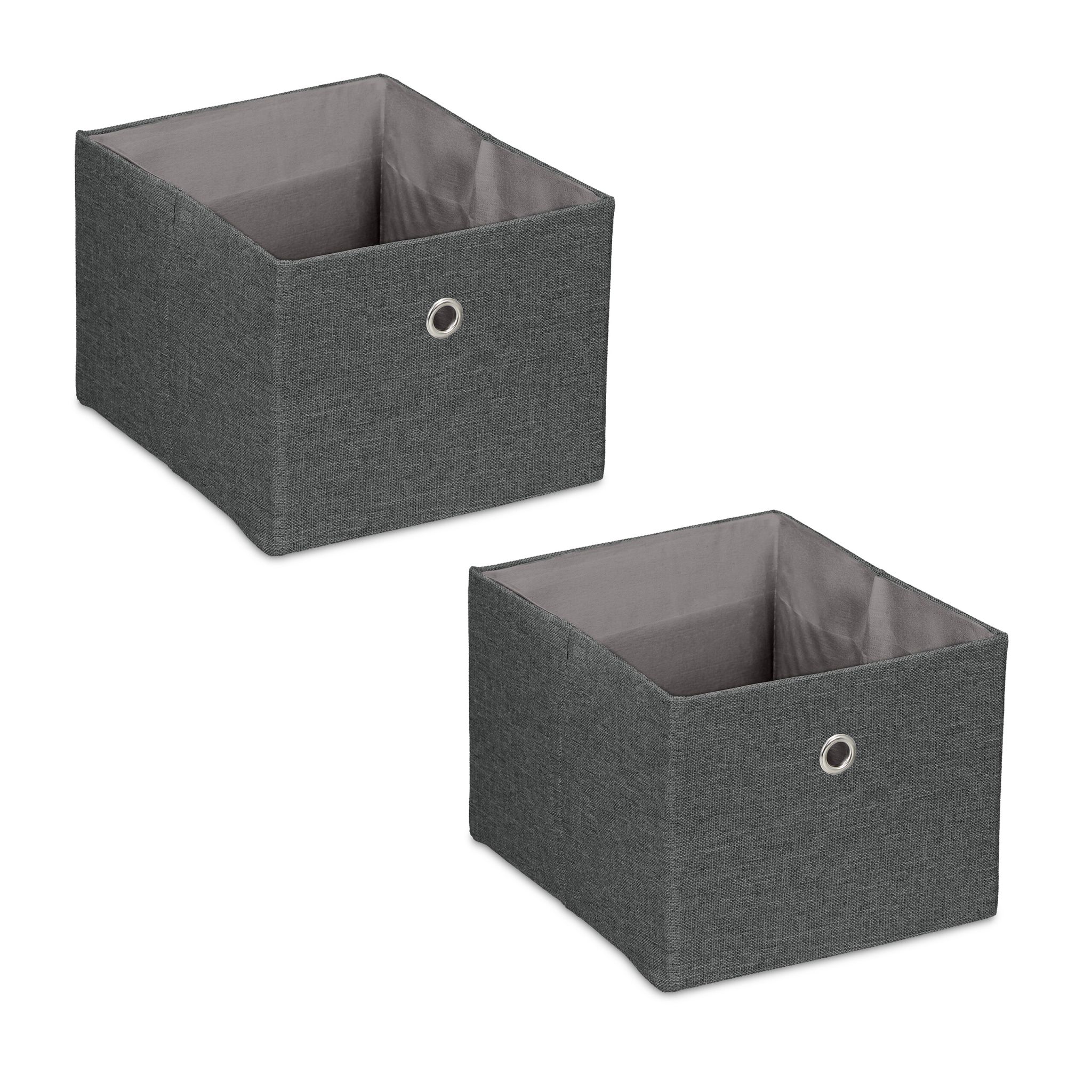 Aufbewahrungsbox 2er-Set Anthrazit-Silber