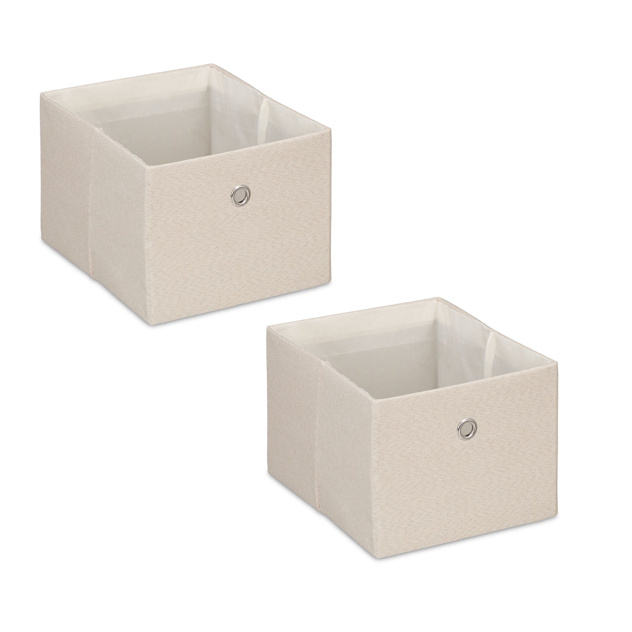 Aufbewahrungsbox 2er-Set Beige-Silber