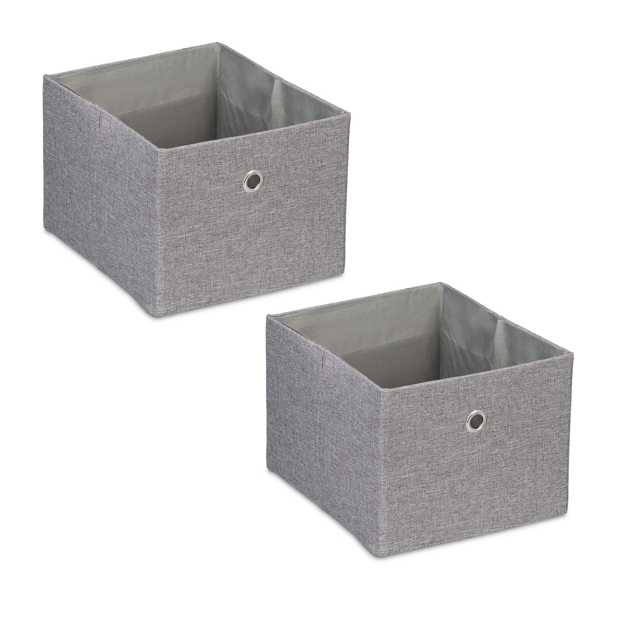 Aufbewahrungsbox 2er-Set Silber-Grau