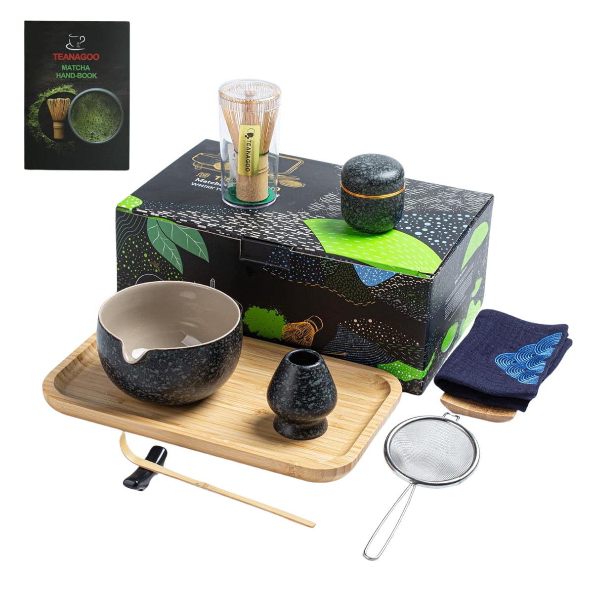 Matcha Set Obsidian mit Ausgiessschale 10-tlg.