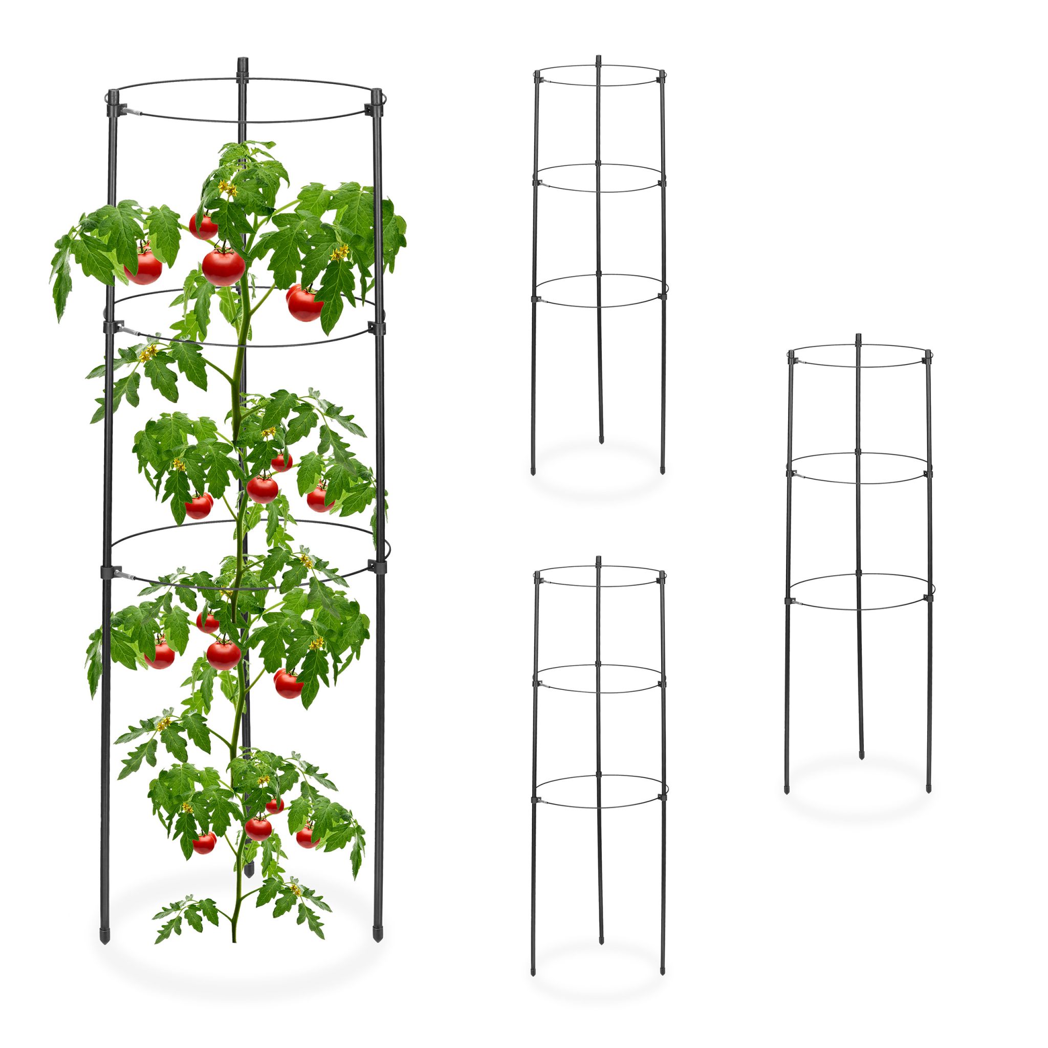 Rankhilfe 60cm 4er-Set Schwarz