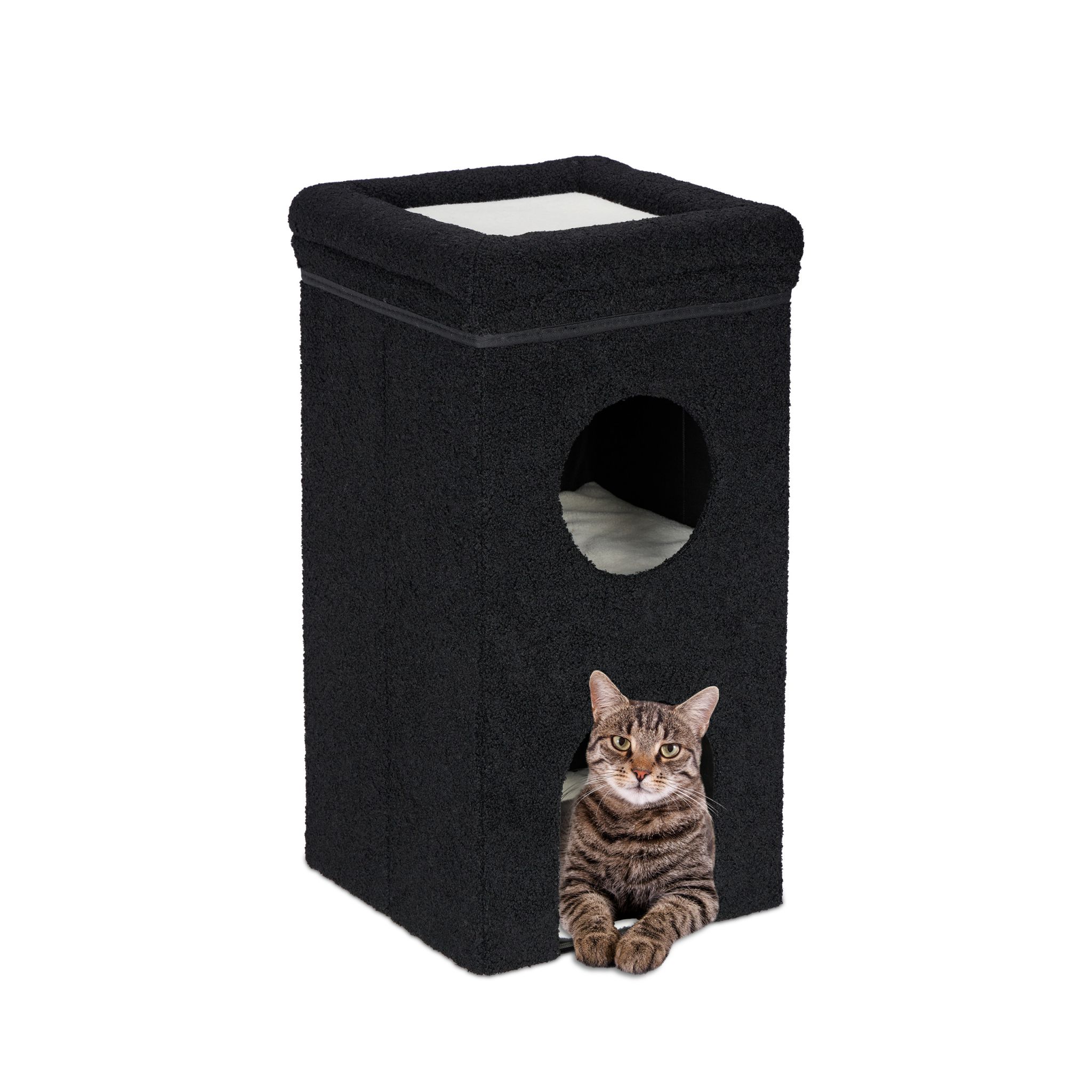 Faltbare Katzenhöhle in Schwarz Beige-Weiss-Schwarz
