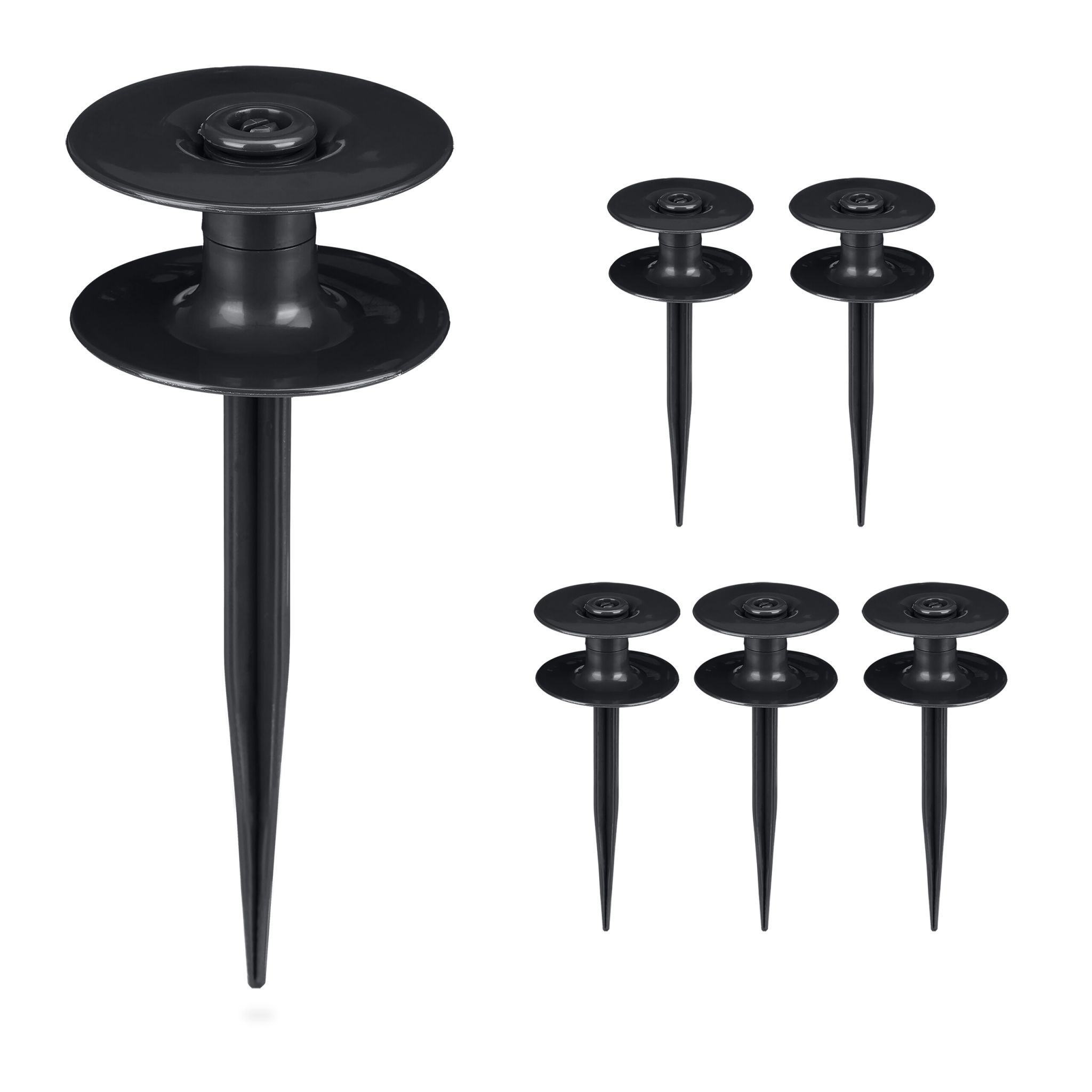 Schlauchführung Gartenschlauch 6er-Set Schwarz