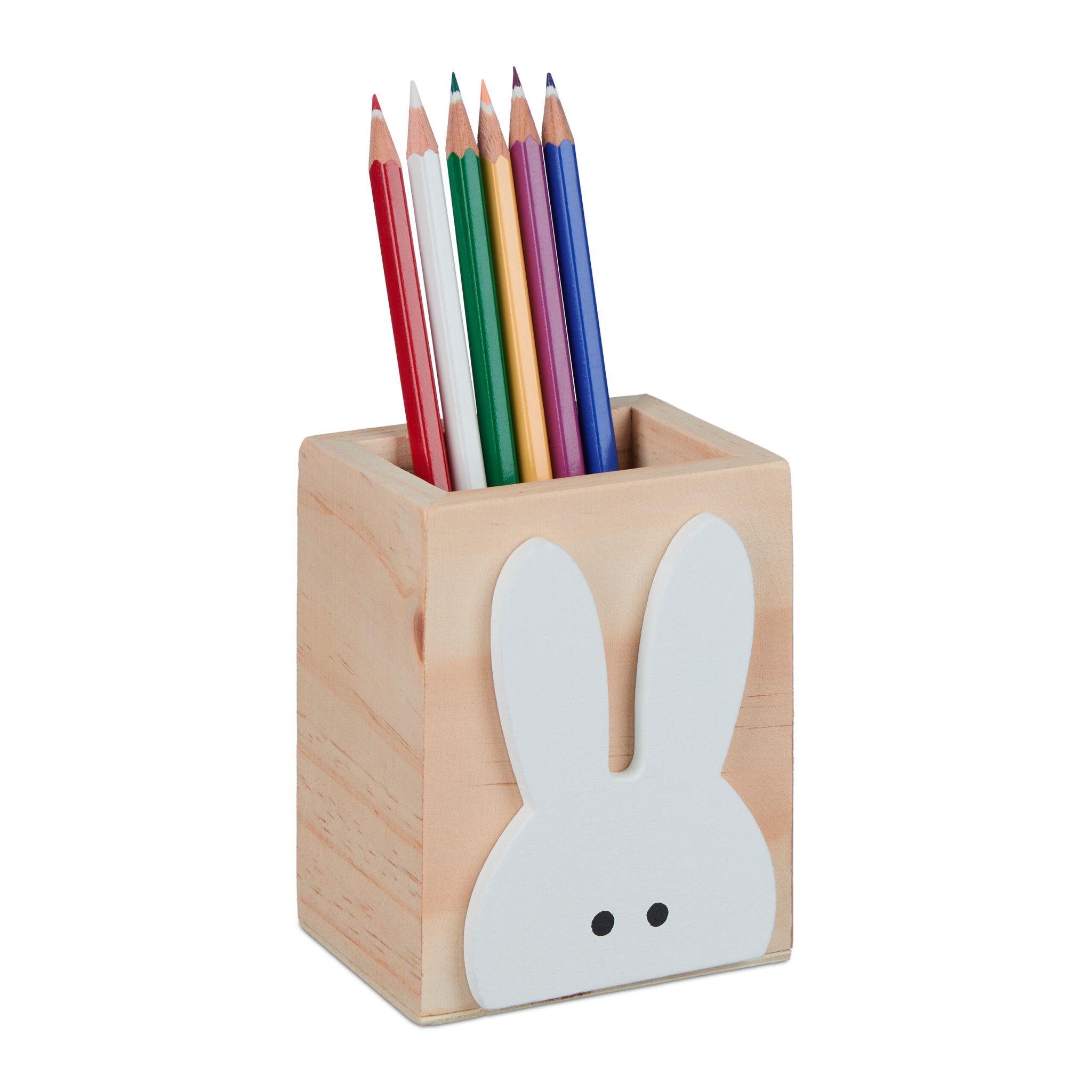 Stiftehalter Hase Weiss-Hellbraun