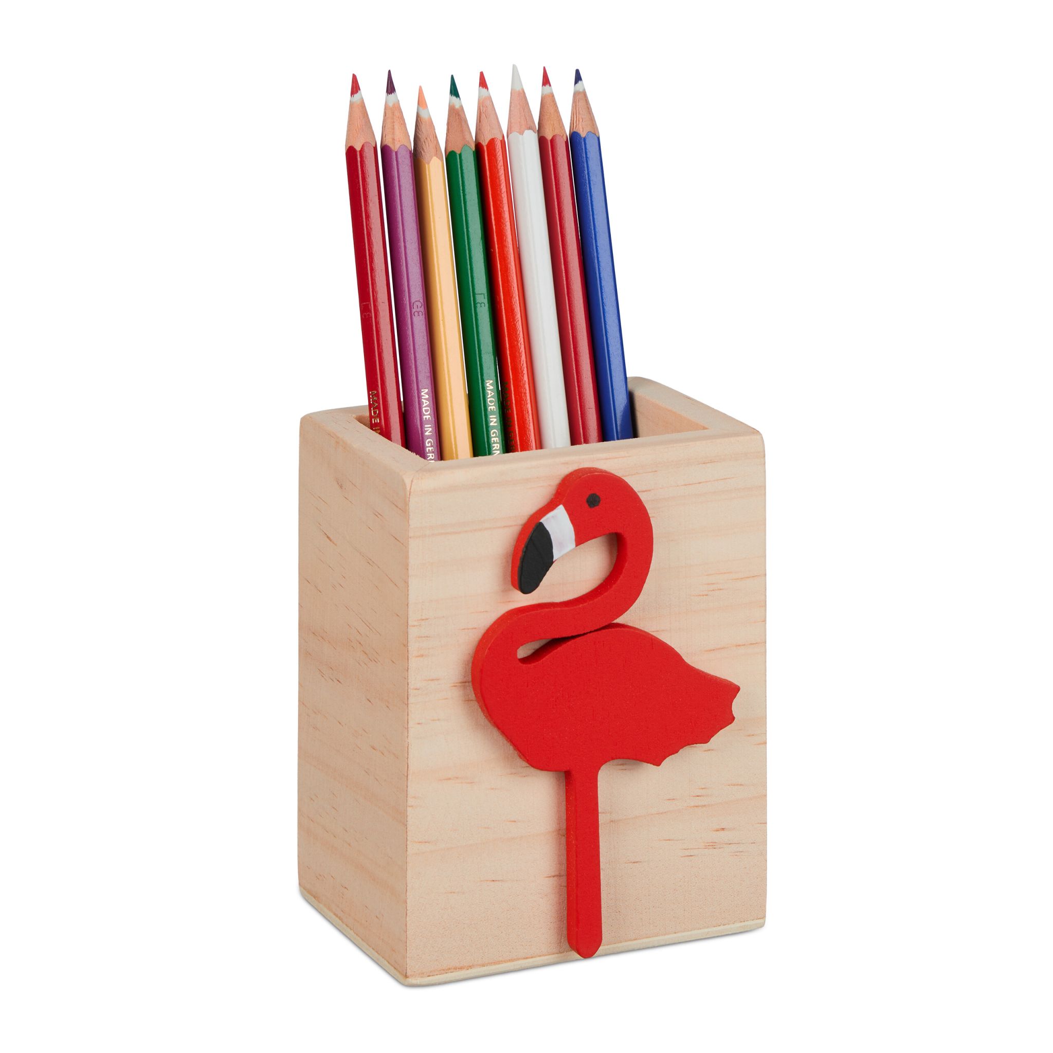 Stiftehalter Flamingo Hellbraun-Rot