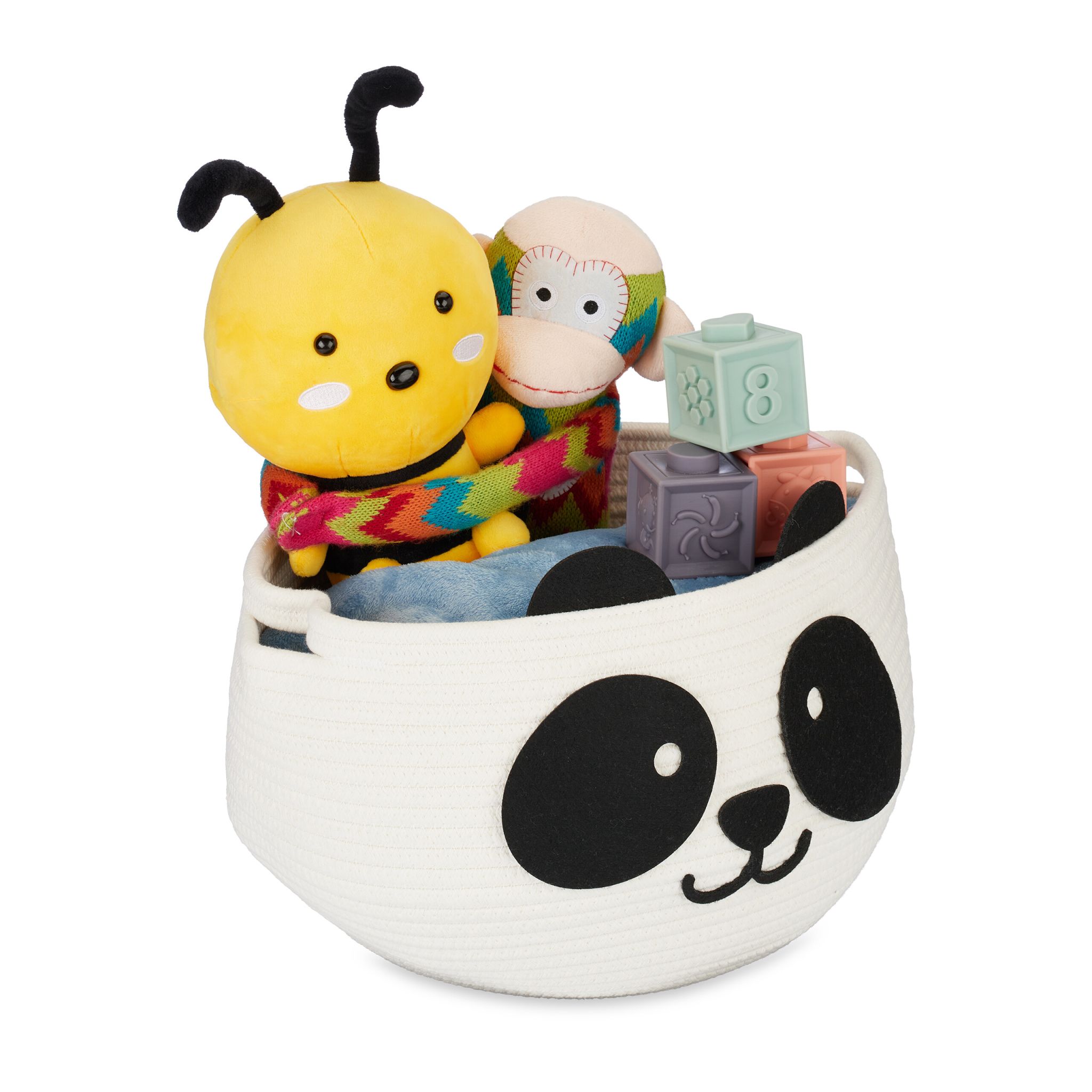 Kinder Aufbewahrungskorb Panda Weiss-Schwarz