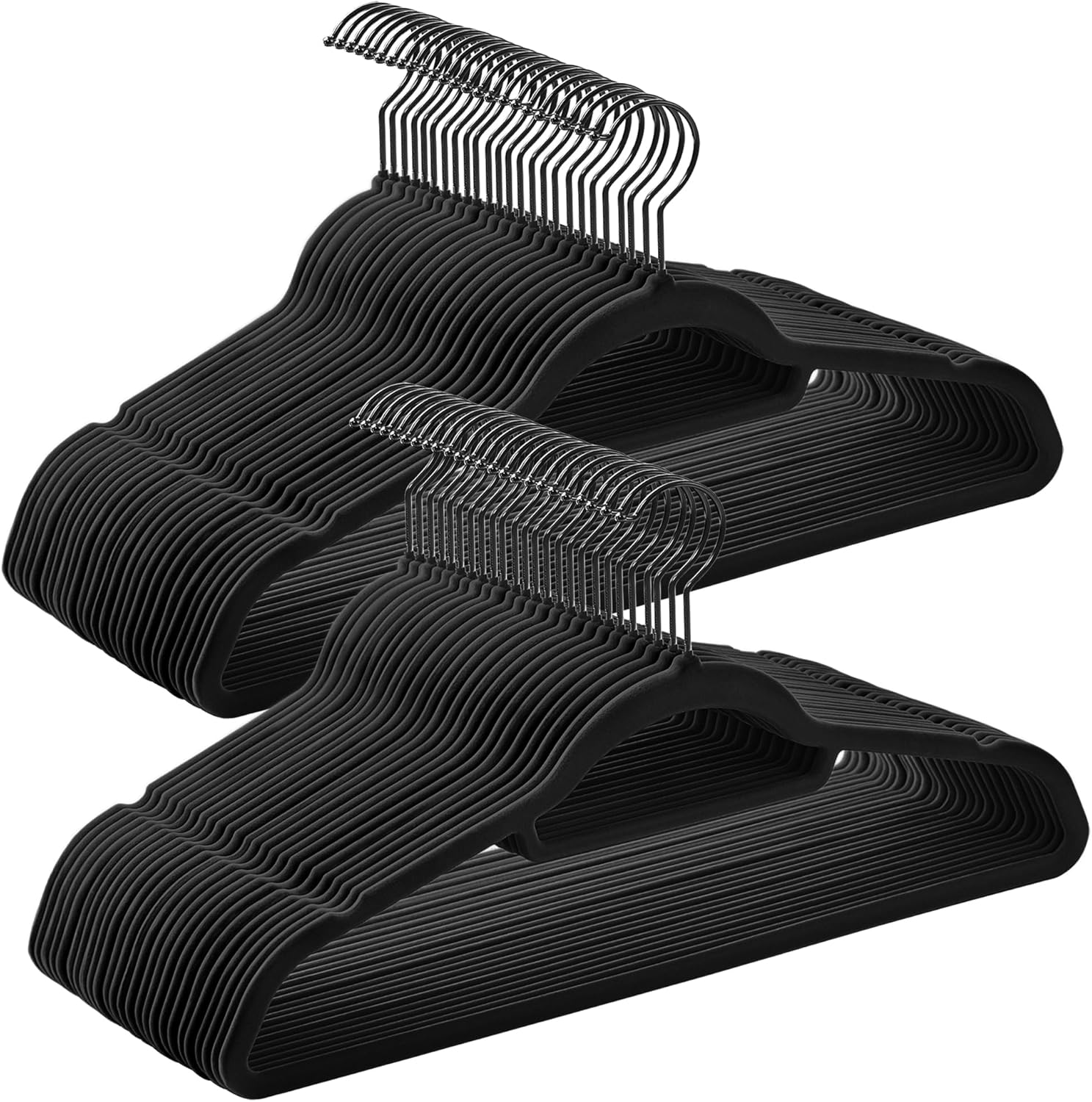 Kleiderbügel Samt 50er Set schwarz 5kg belastbar