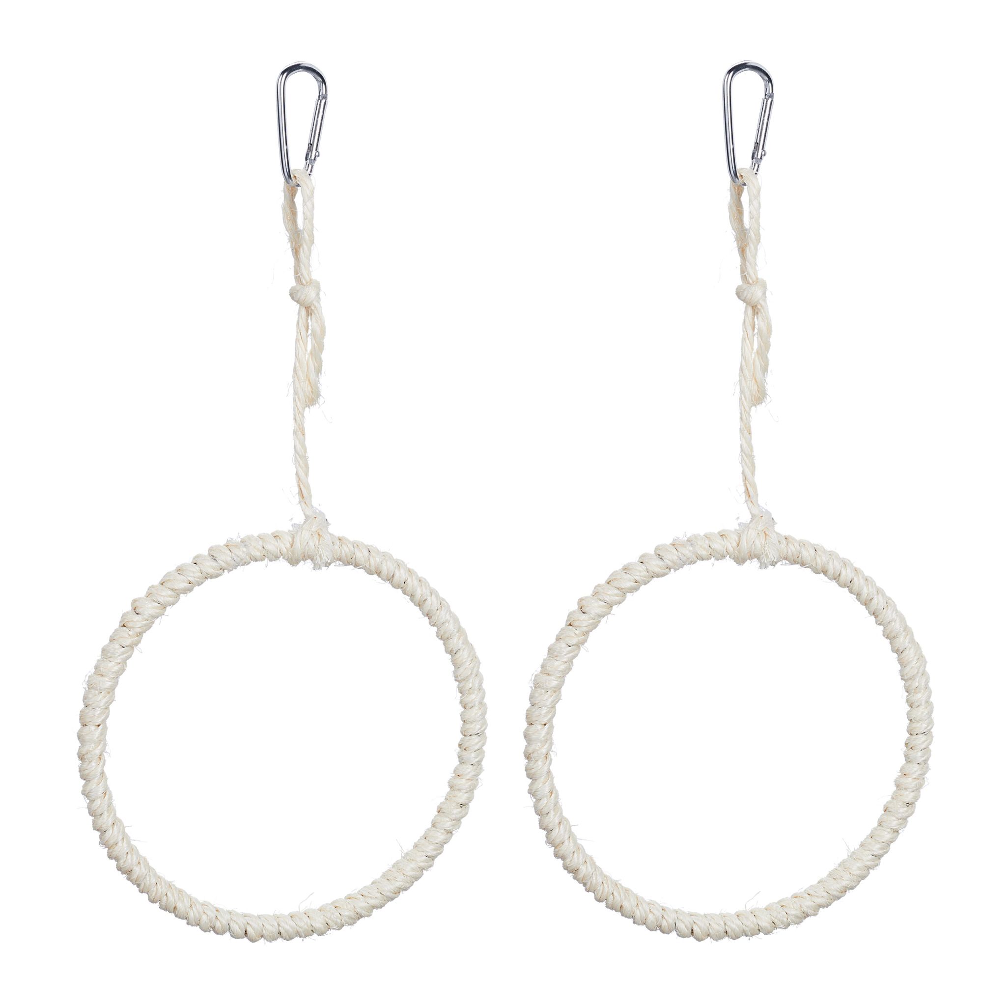 Vogelschaukel Ring 2er-Set Creme-Silber