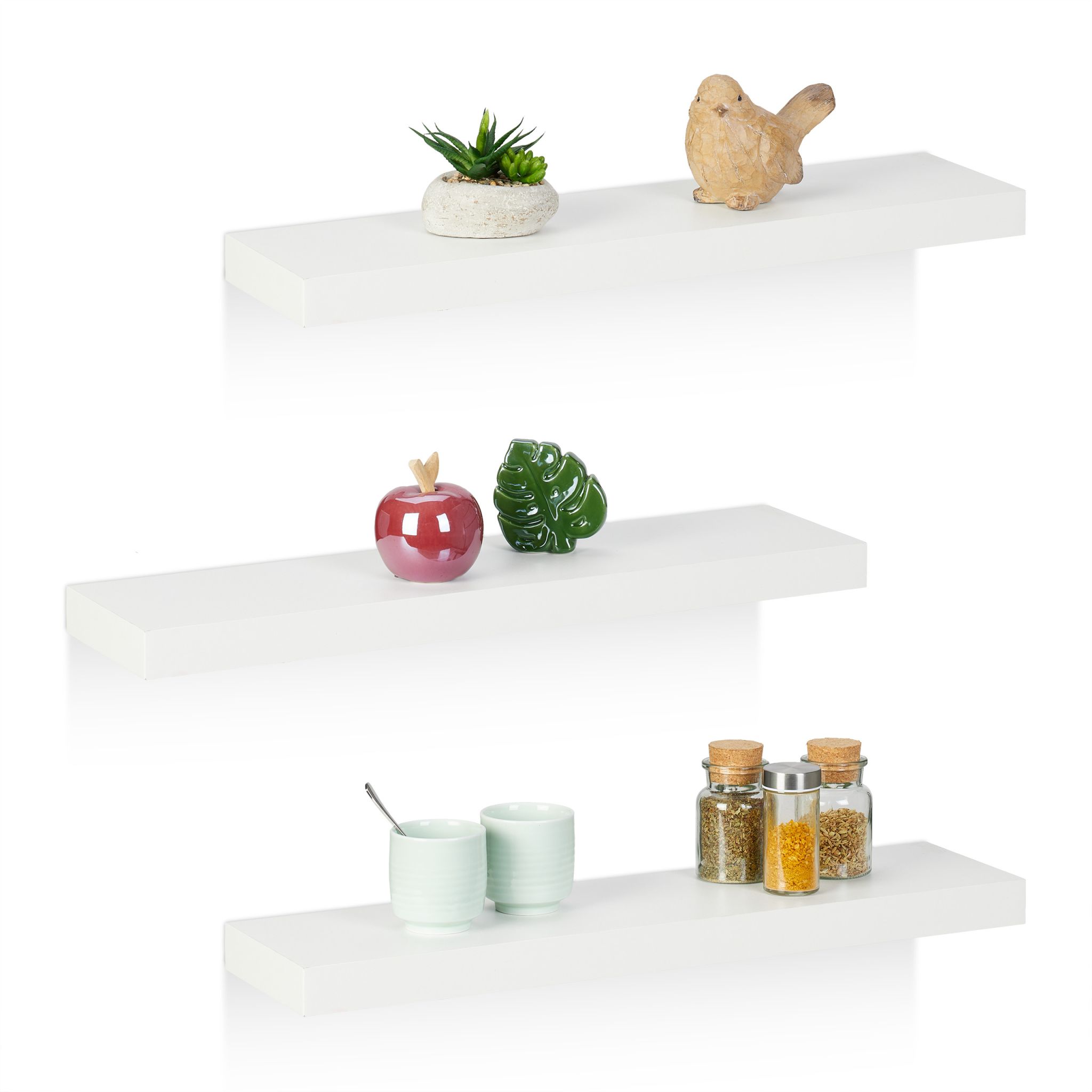 Wandregal 3er-Set Weiss