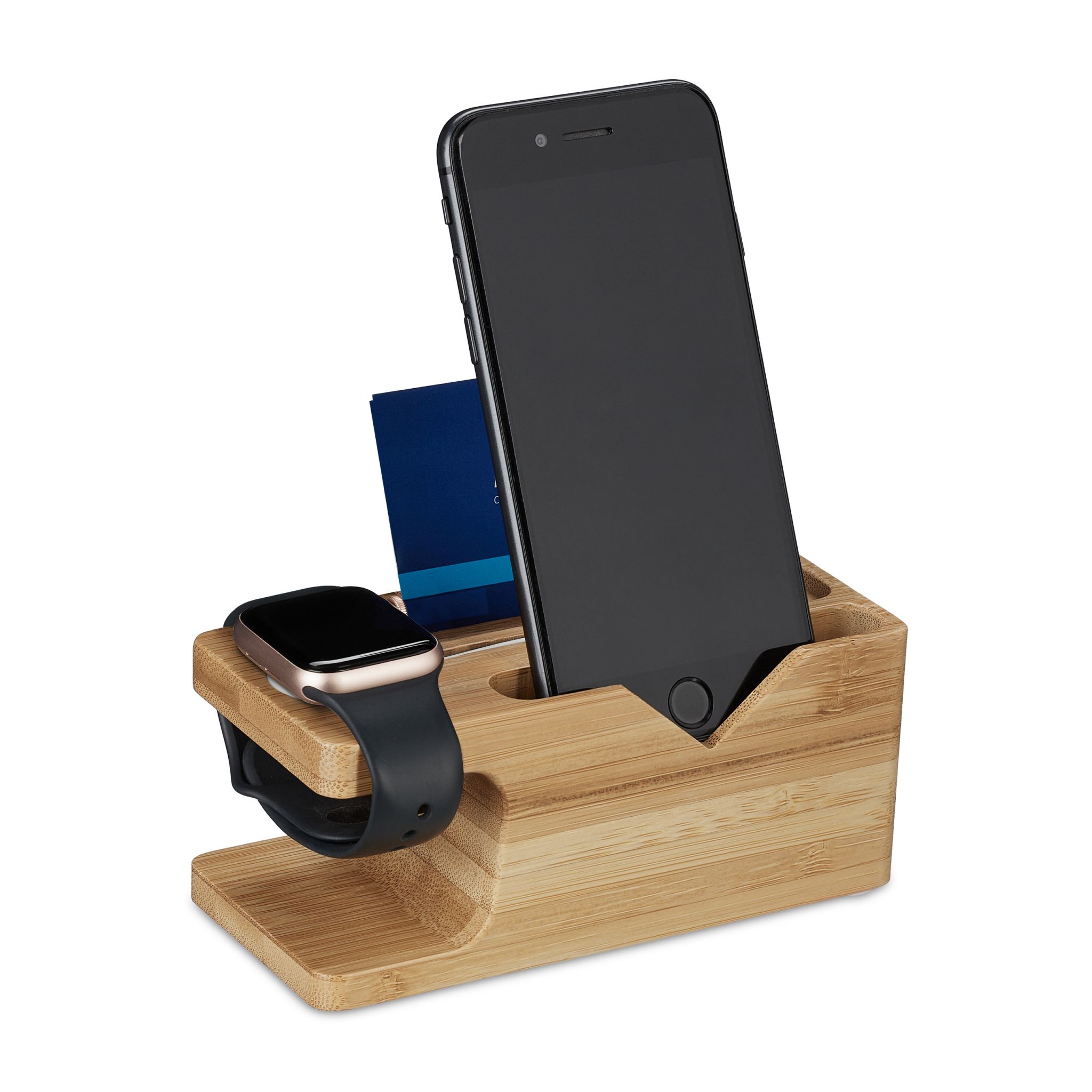 Ladestation Smartphone und Smartwatch Hellbraun