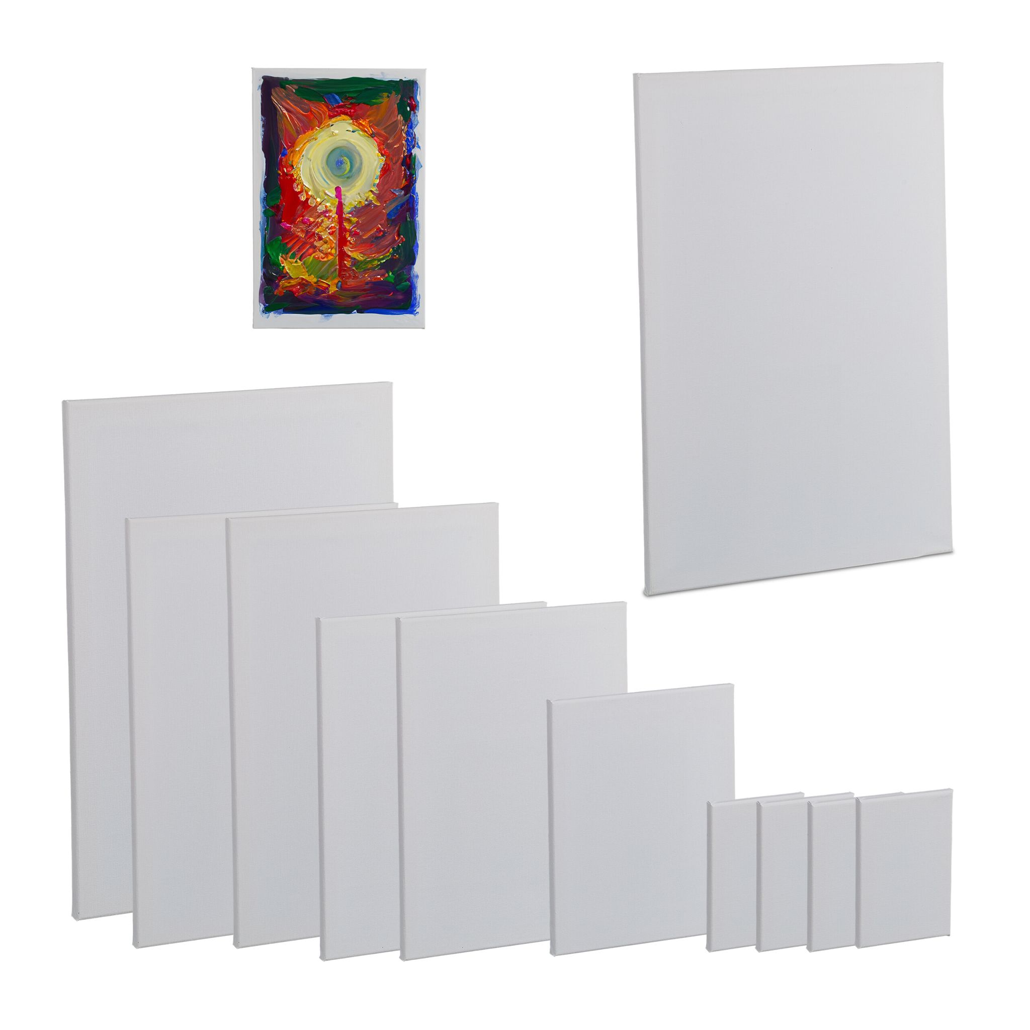 Leinwand 12er-Set Weiss