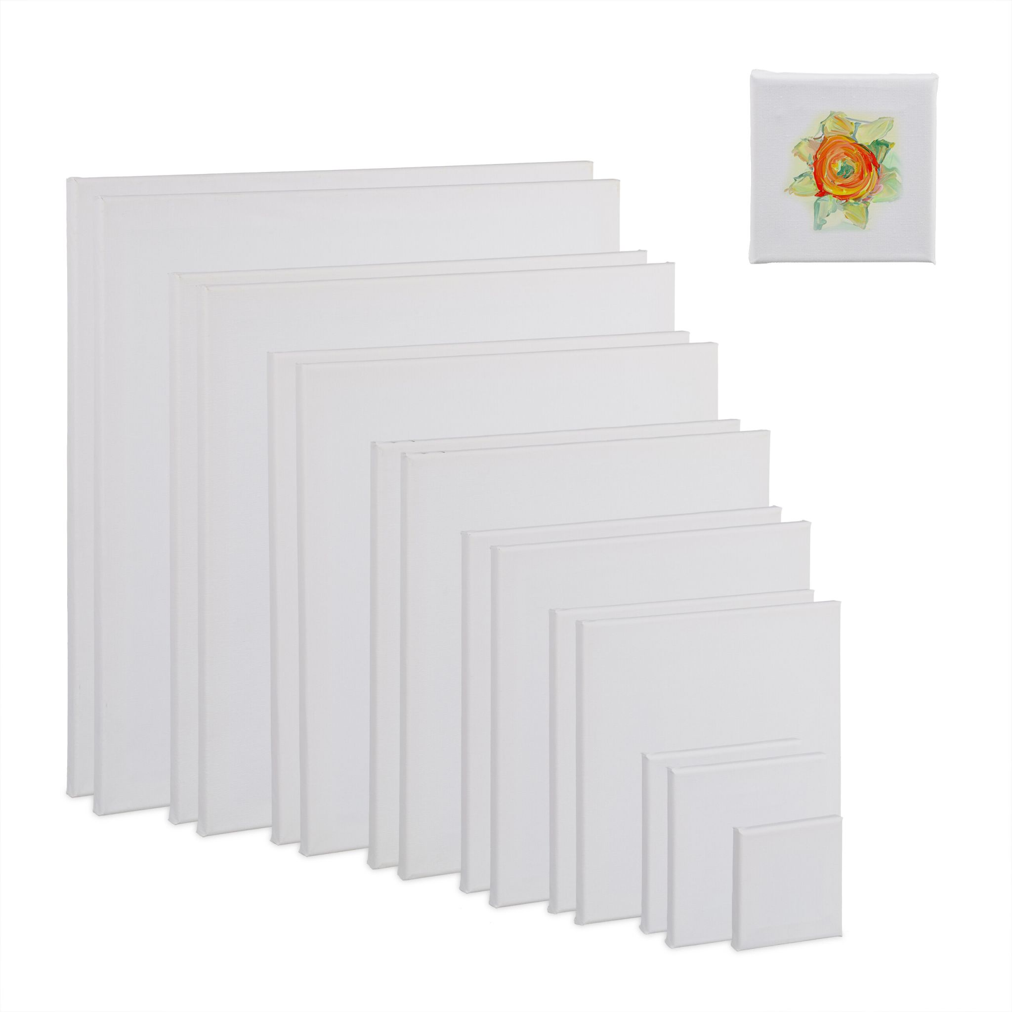 Leinwand quadratisch 16er-Set Weiss