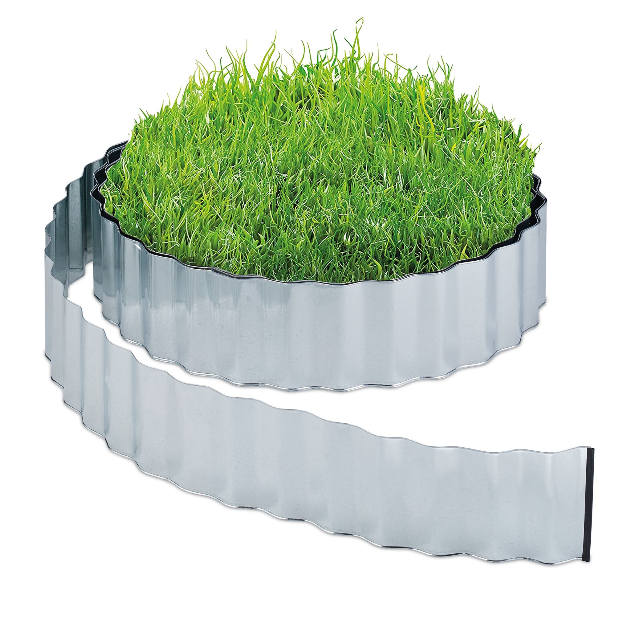 Rasenkante 15m Metall Silber