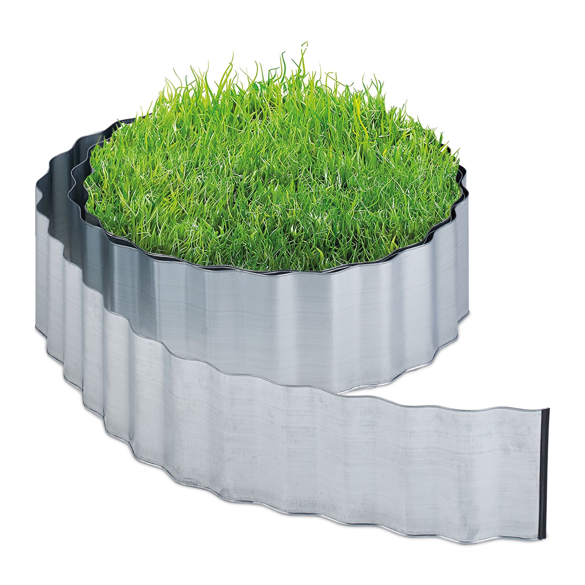 Rasenkante 6m Metall Silber