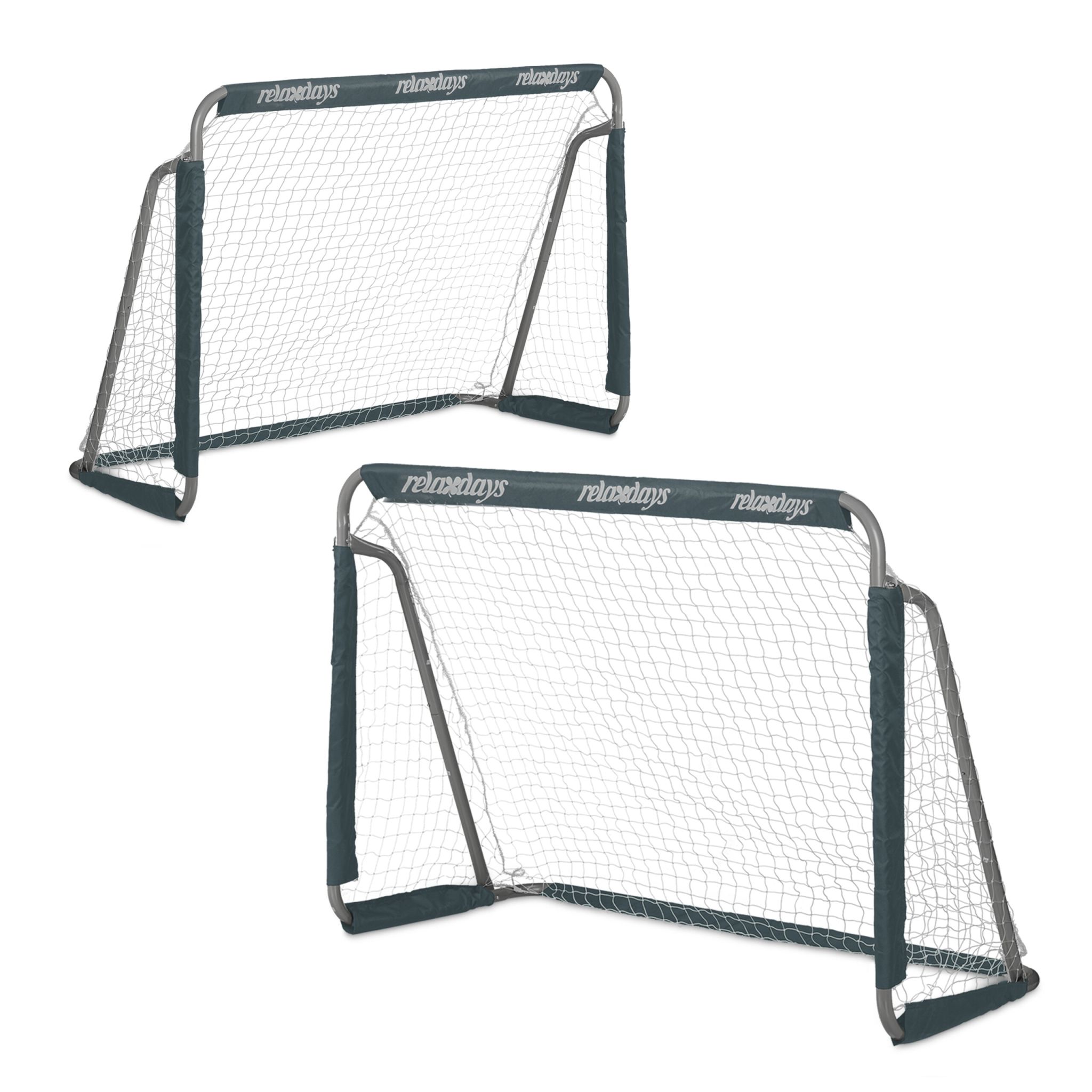 Graue Fussballtore 2er-Set Weiss-Grau