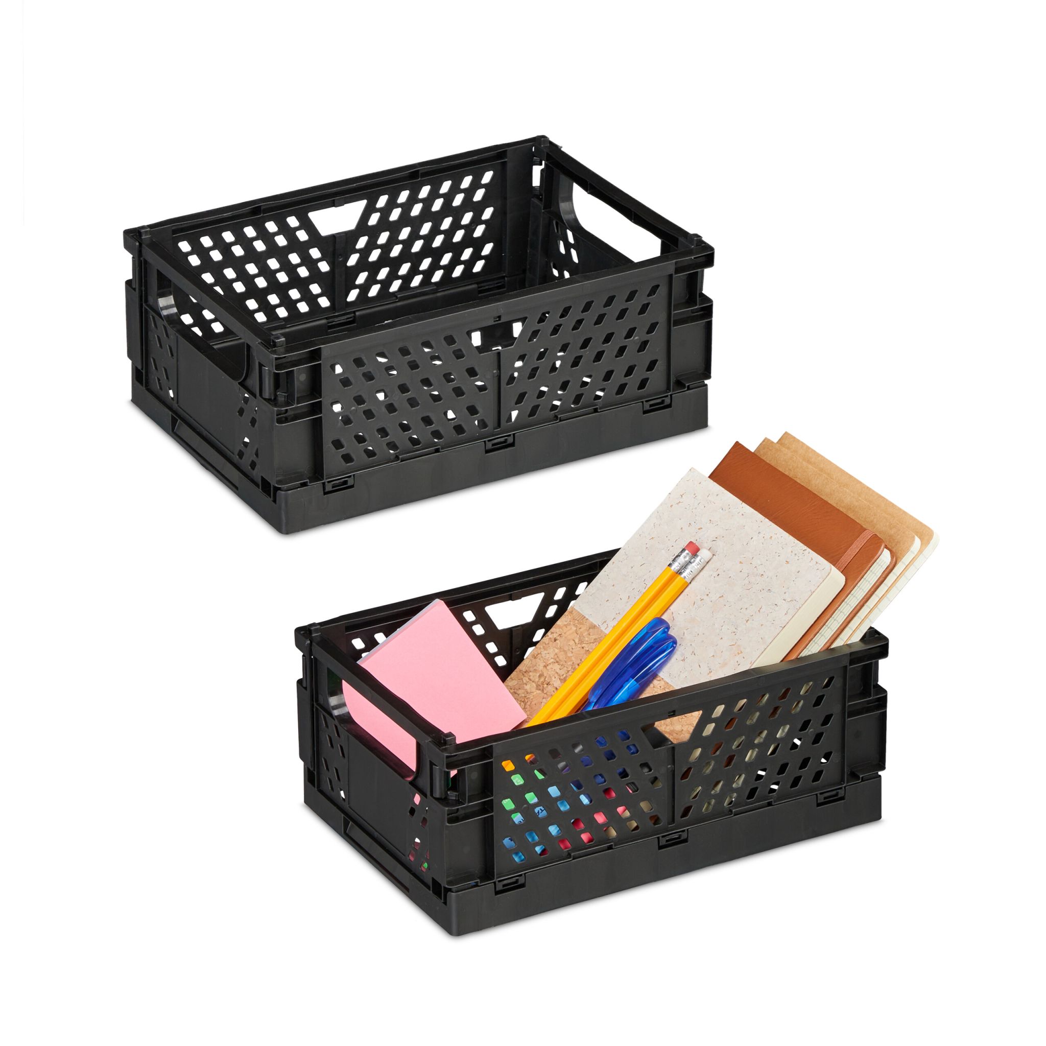 Kleine Klappbox 2er-Set Schwarz
