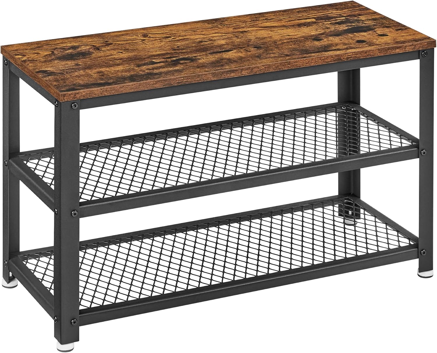 Schuhbank Metallgestell Industrie-Design vintagebraun