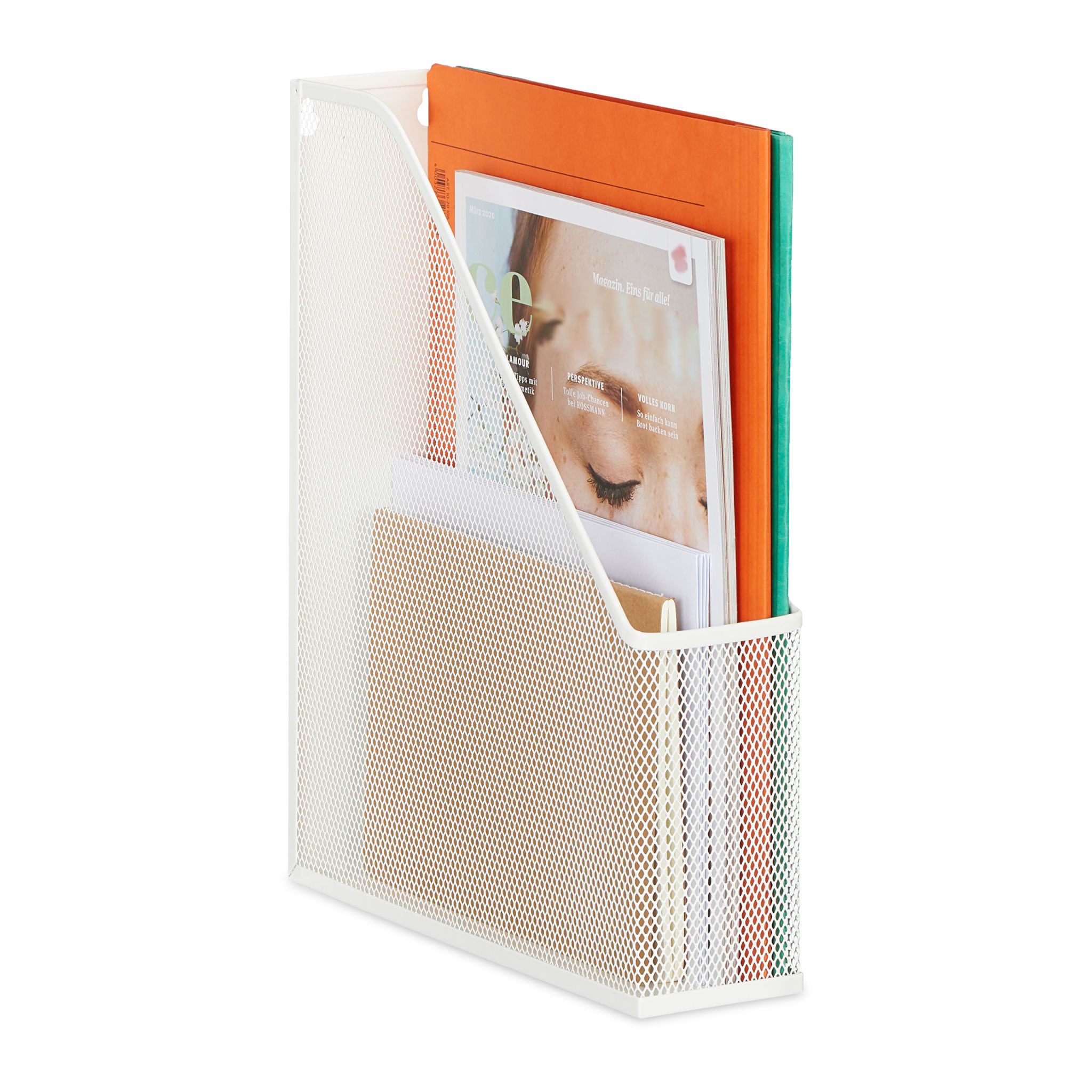 Stehsammler Mesh-Design Weiss
