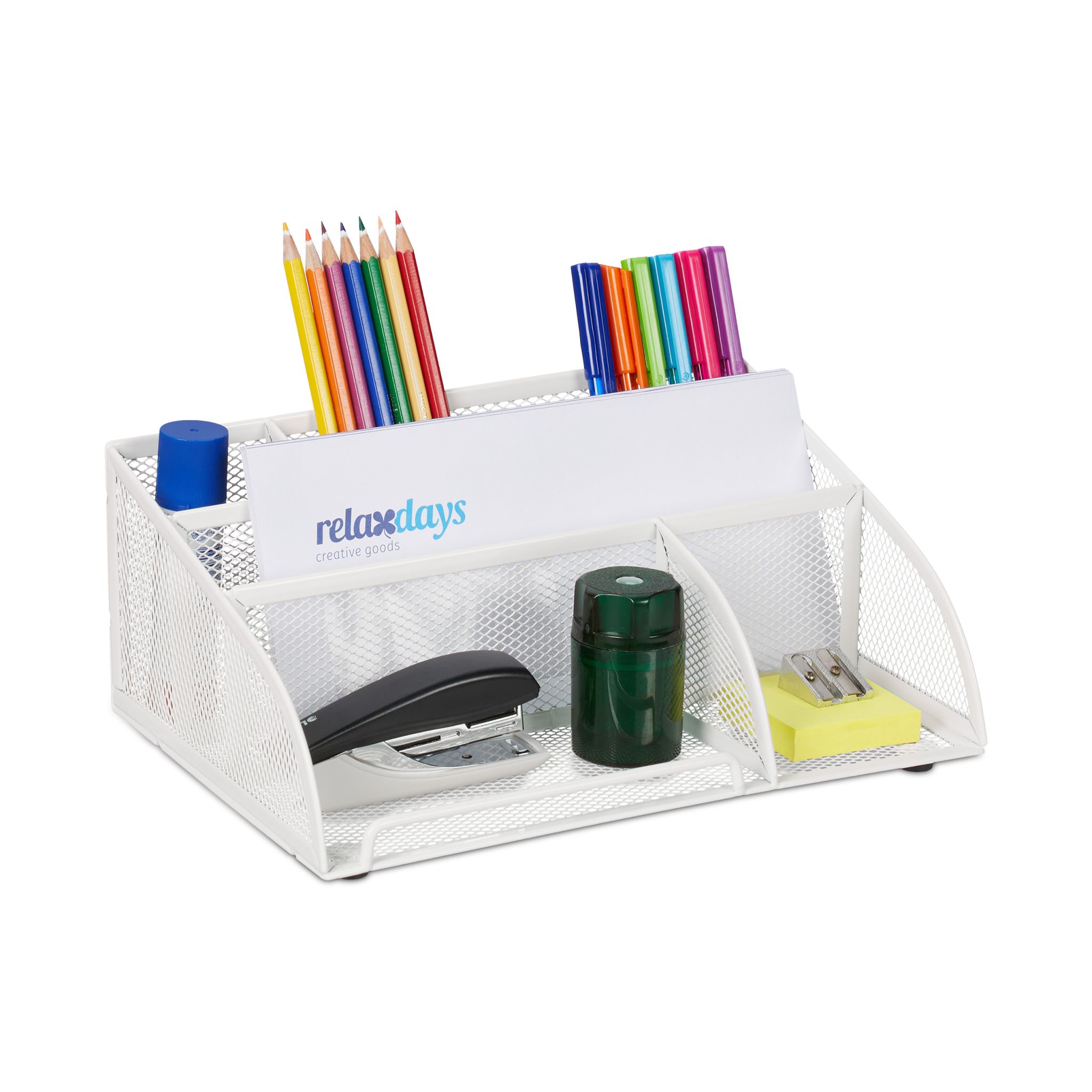 Schreibtisch-Organizer mit 5 Fächern Weiss