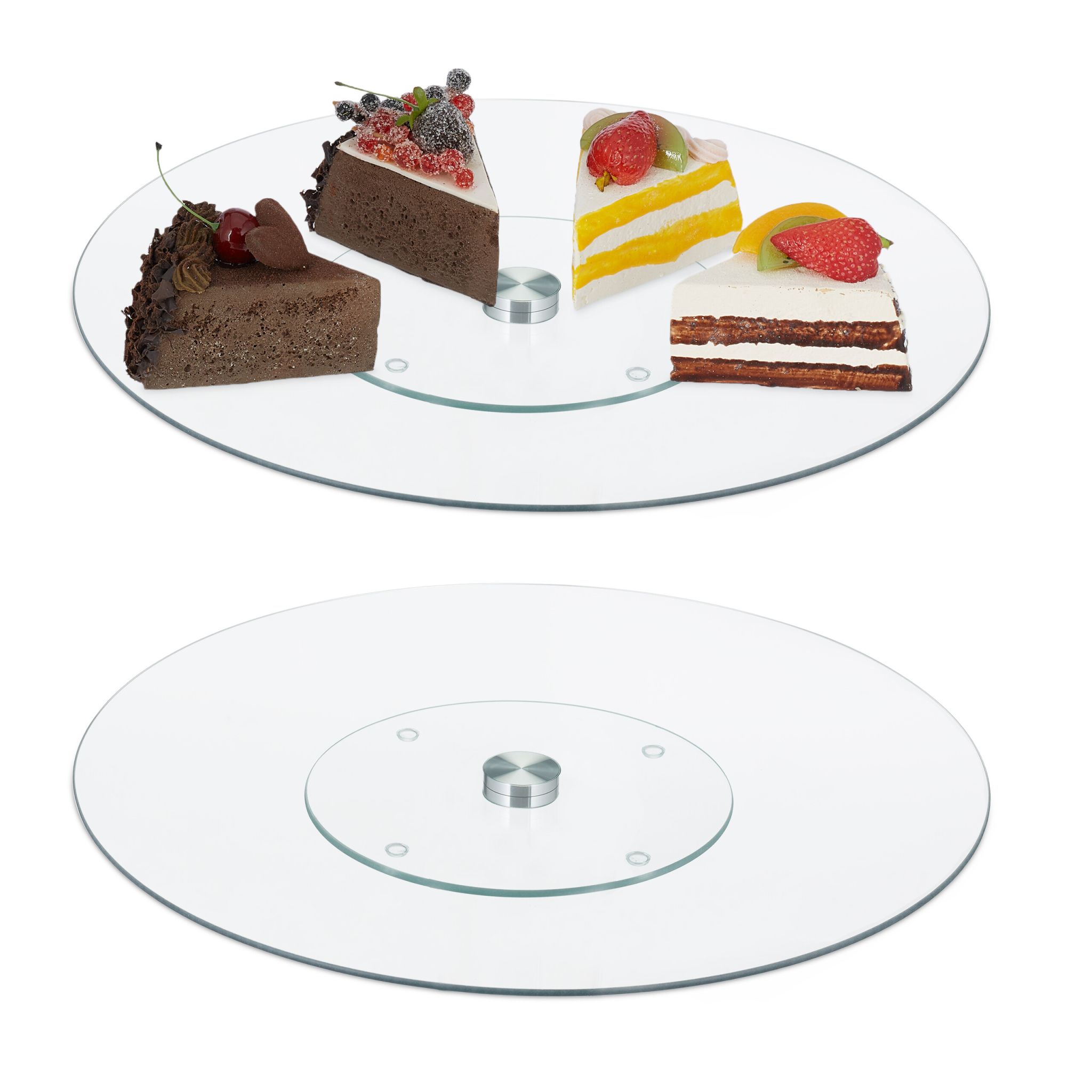 Drehbare Tortenplatte 2er-Set Transparent