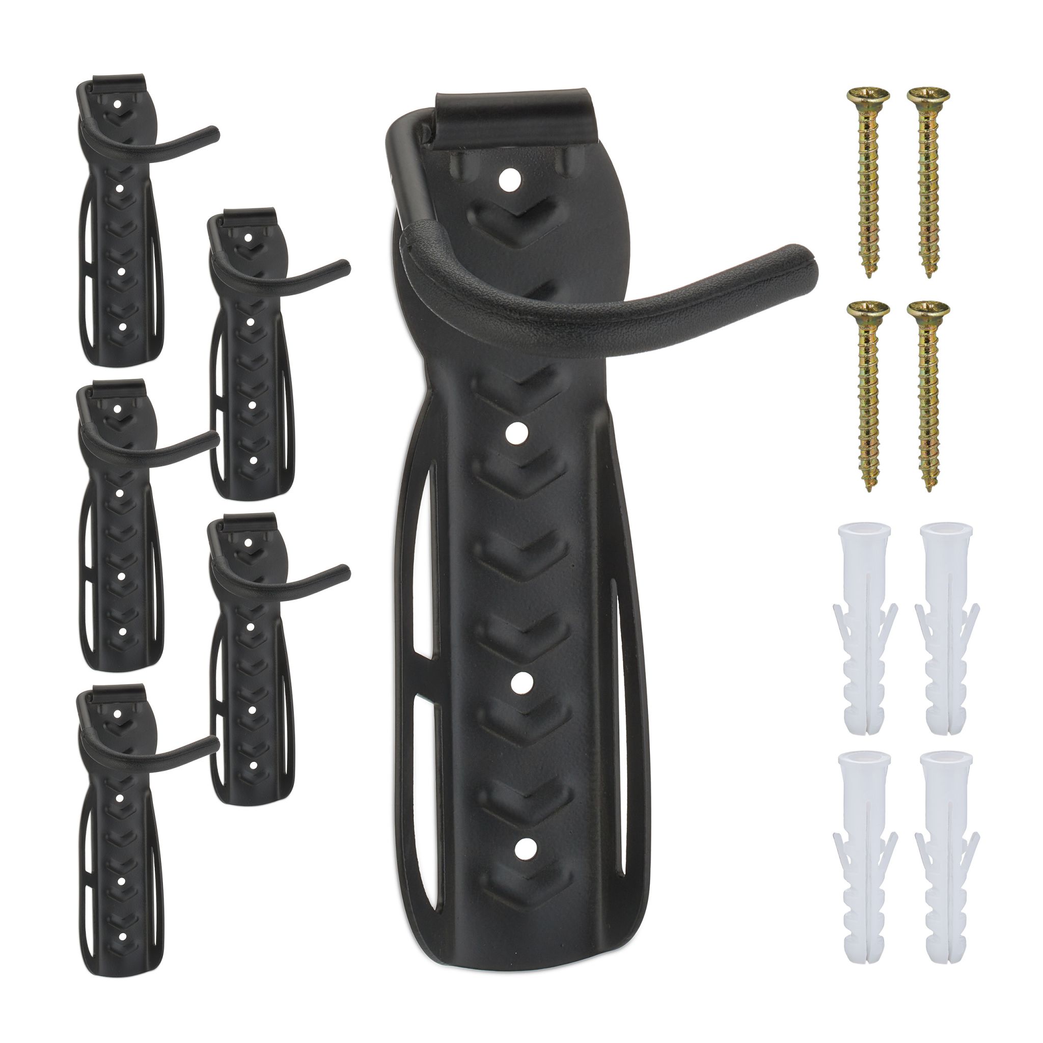 Fahrrad Wandhalterung 6er-Set Schwarz