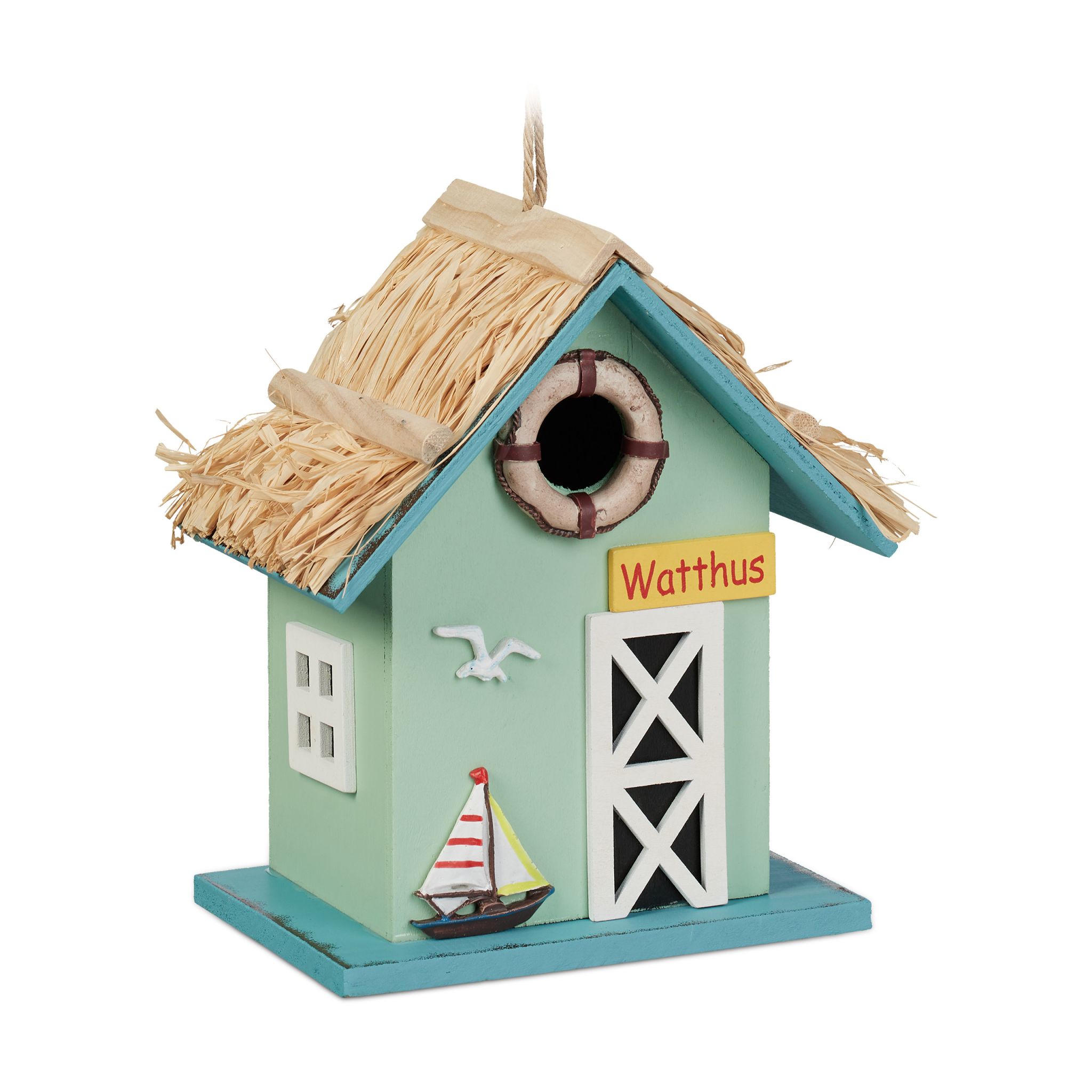 Deko Vogelhaus Strandhausstil Hellblau-Hellbraun-Türkis