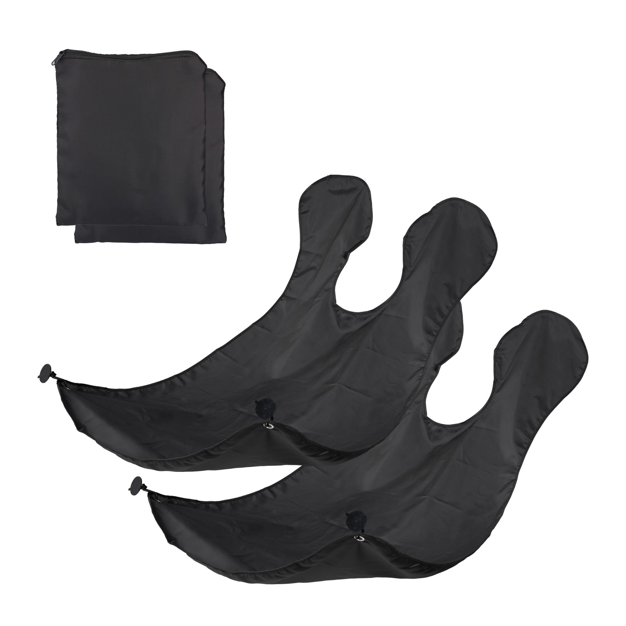 Bartschürze mit Saugnäpfen 2er-Set Schwarz