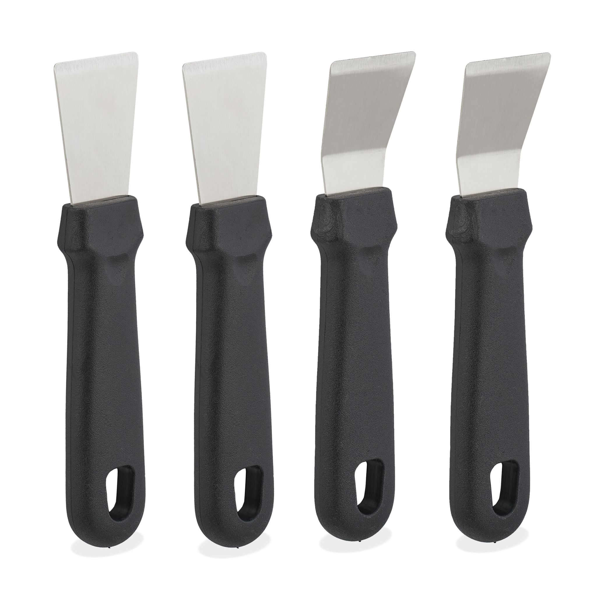 Reinigungsschaber 4er-Set Schwarz-Silber