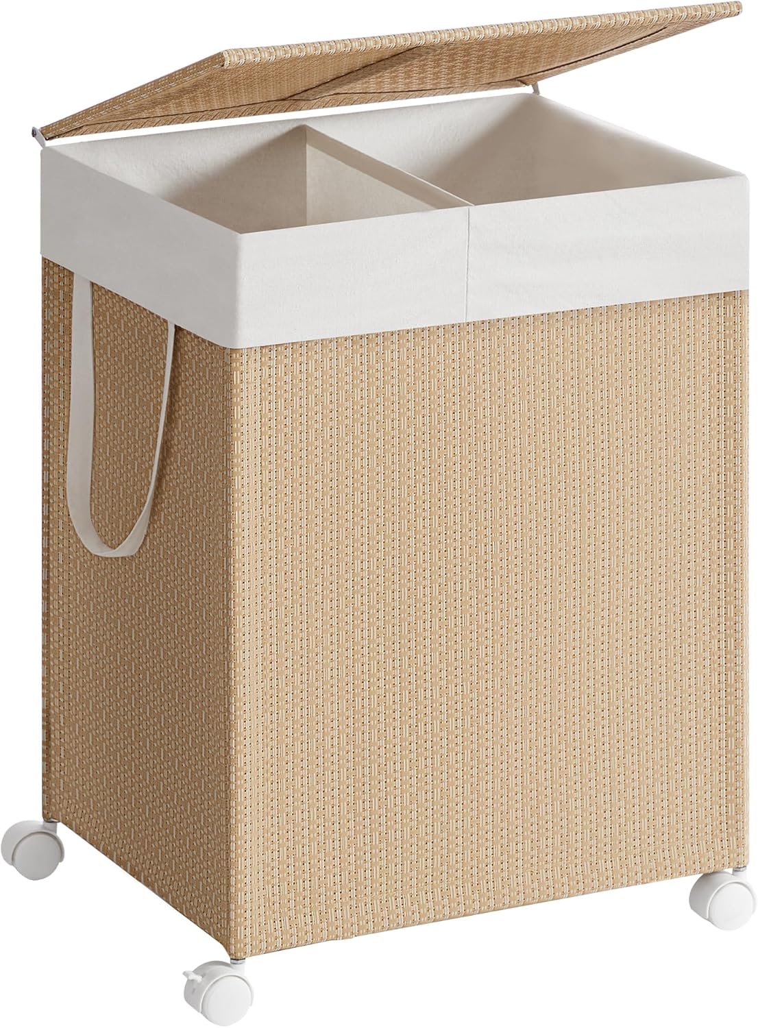 Wäschekorb Rattan-Optik mit Deckel naturbeige