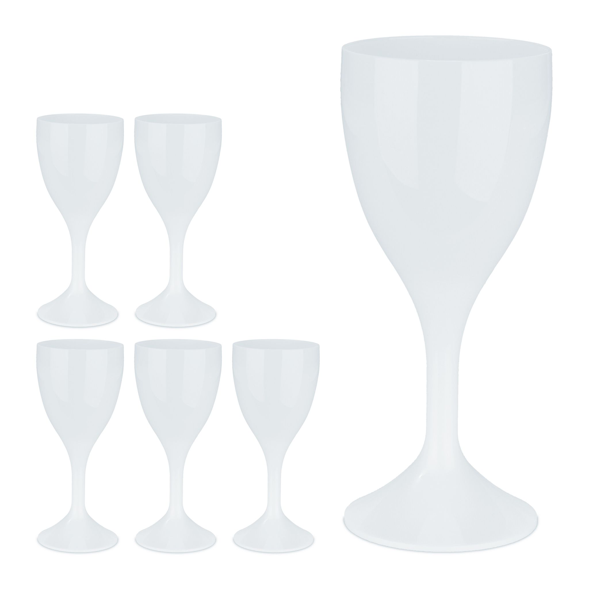 Weingläser Kunststoff 6er-Set Weiss