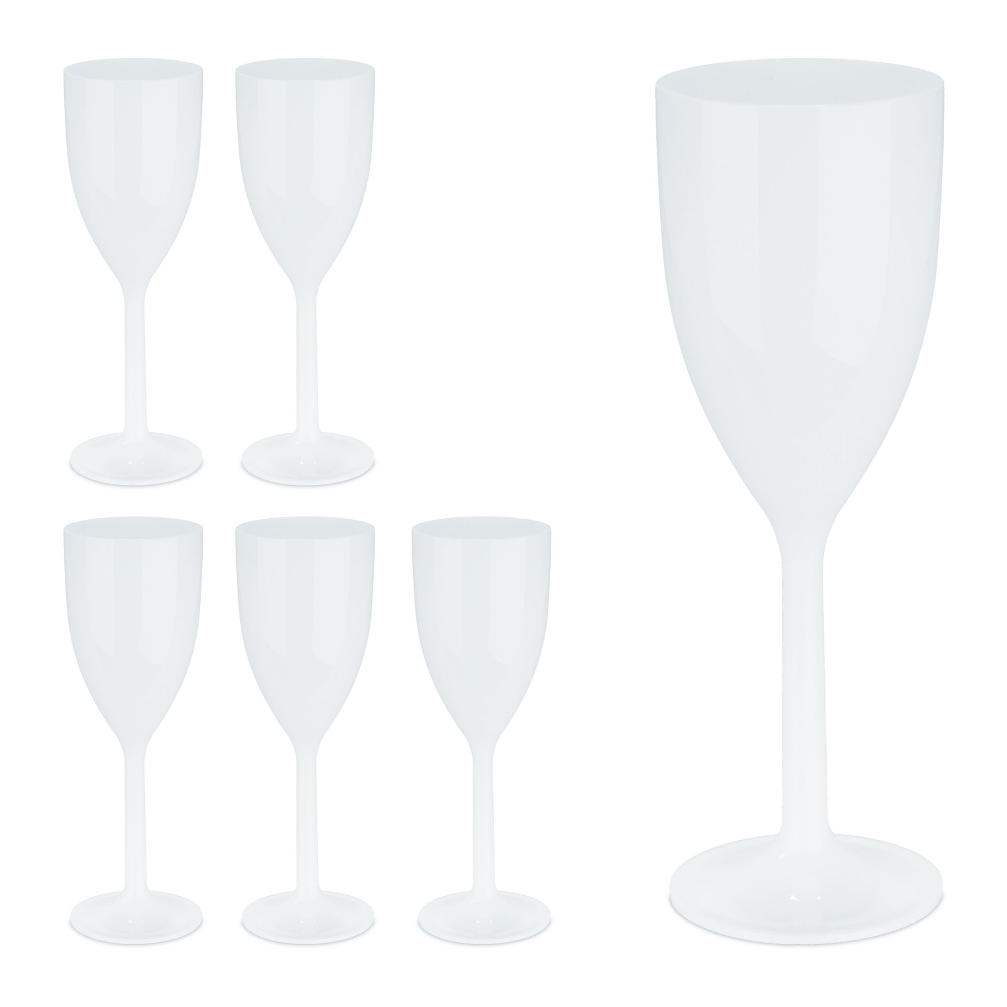 Weingläser Kunststoff 6er-Set Weiss