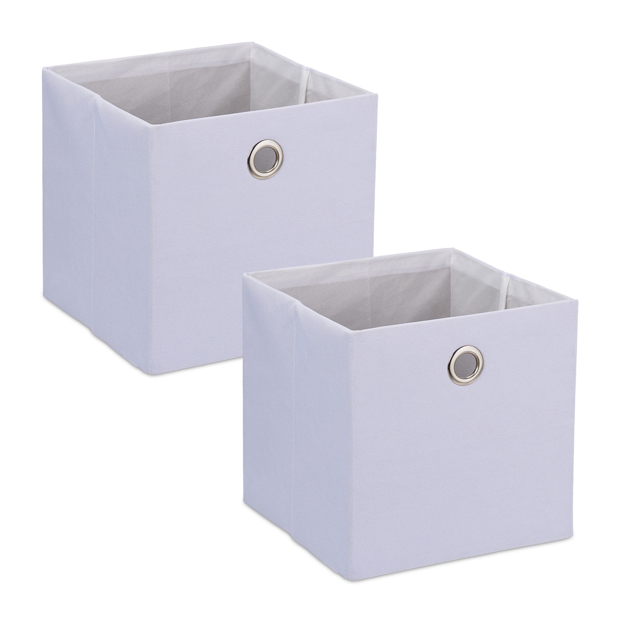 Aufbewahrungsbox 2er-Set Weiss-Silber