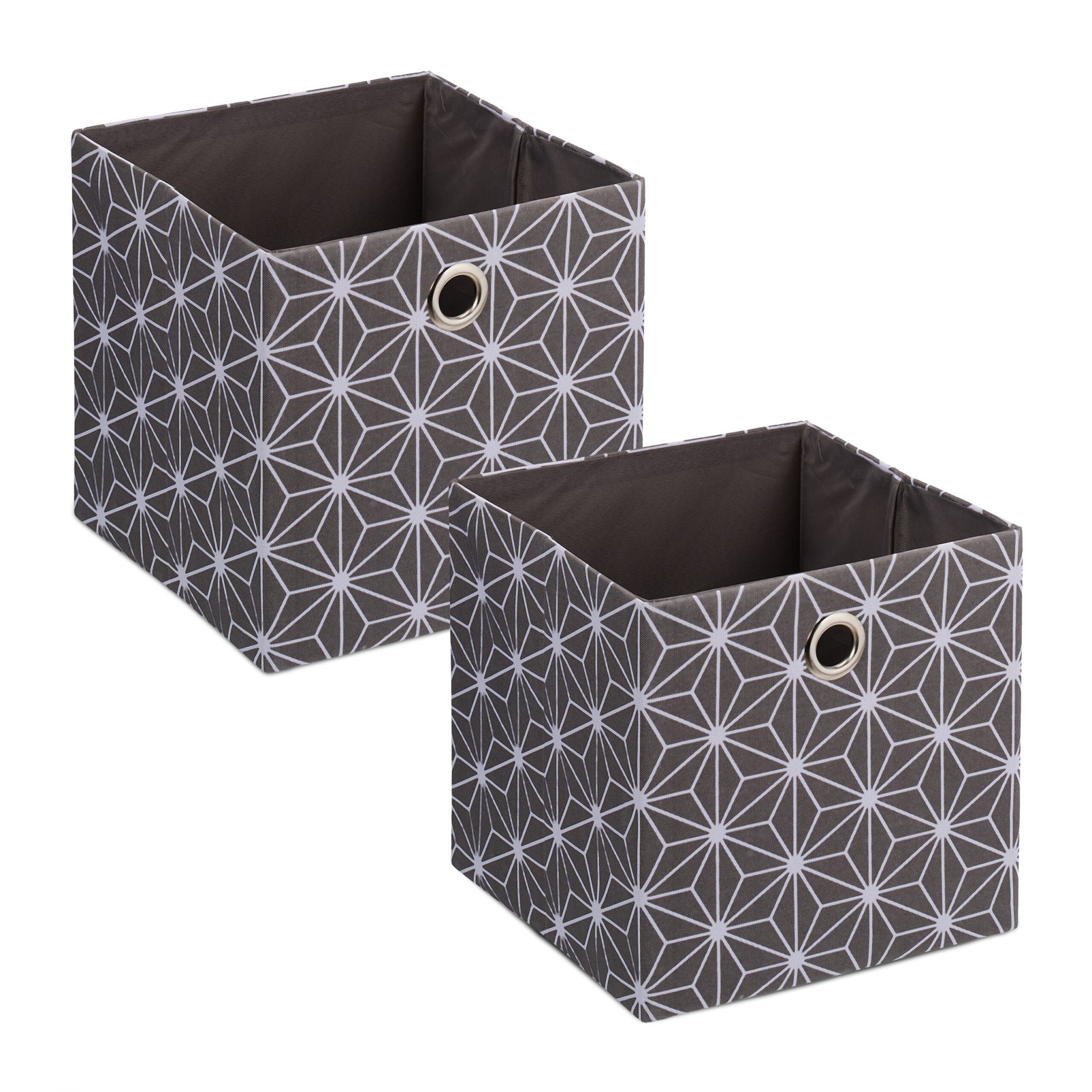 Aufbewahrungsbox grau 2er-Set Weiss-Grau