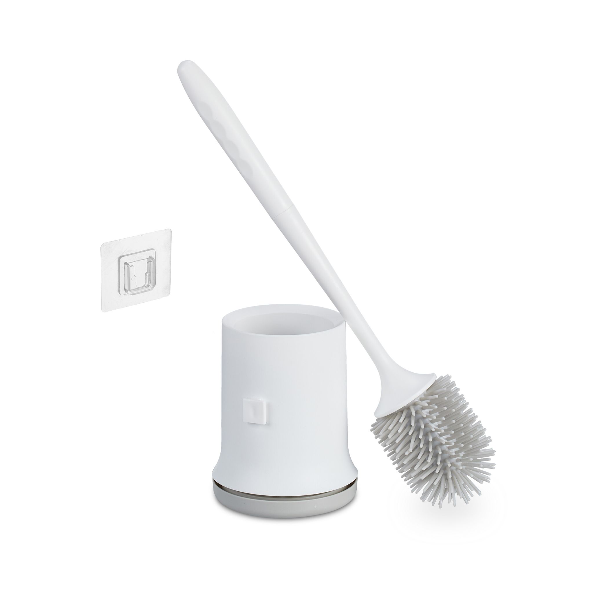 Toilettenbürste mit Wandhalterung Weiss-Grau