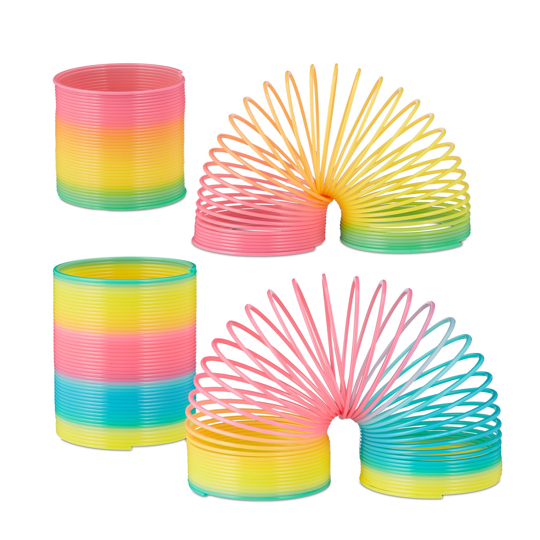 Regenbogenspirale 4er-Set Gelb-Rosa-Türkis