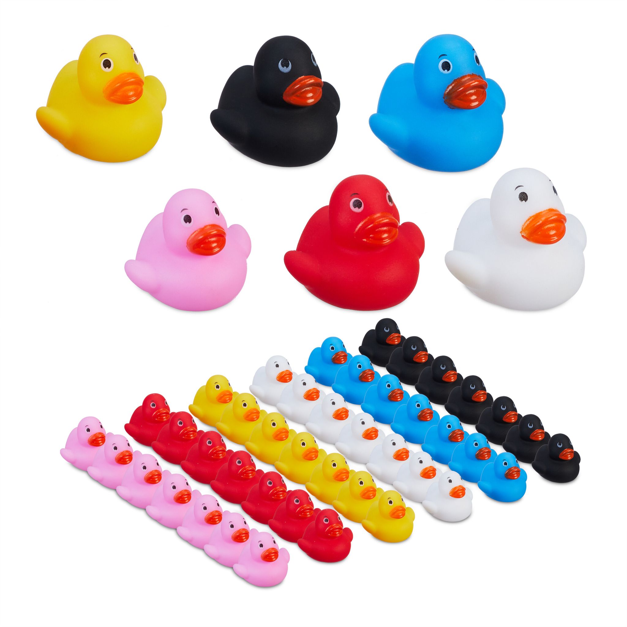 Badeenten 48er-Set Weiss-Blau-Gelb